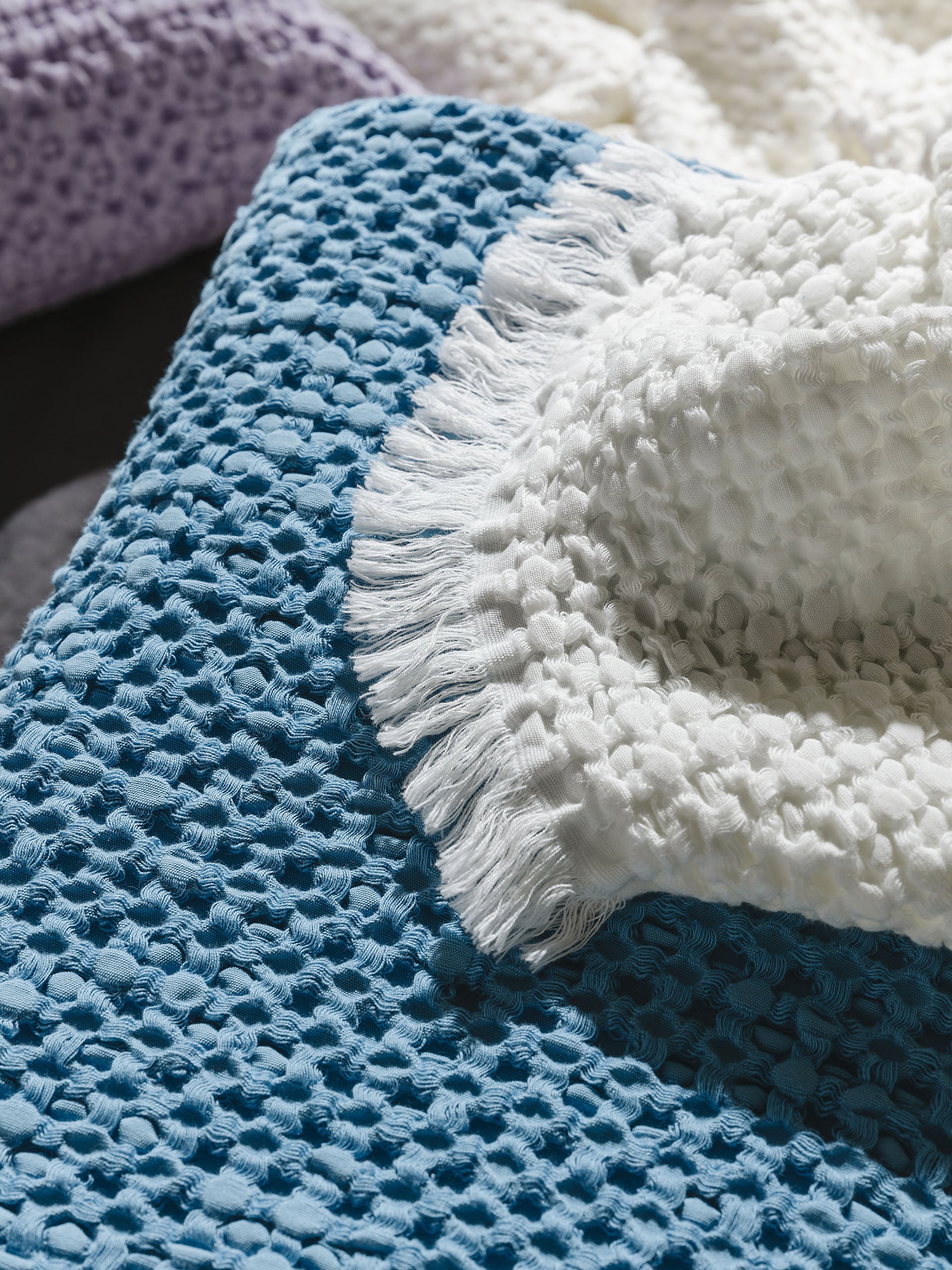 Couverture en coton Cloe crème