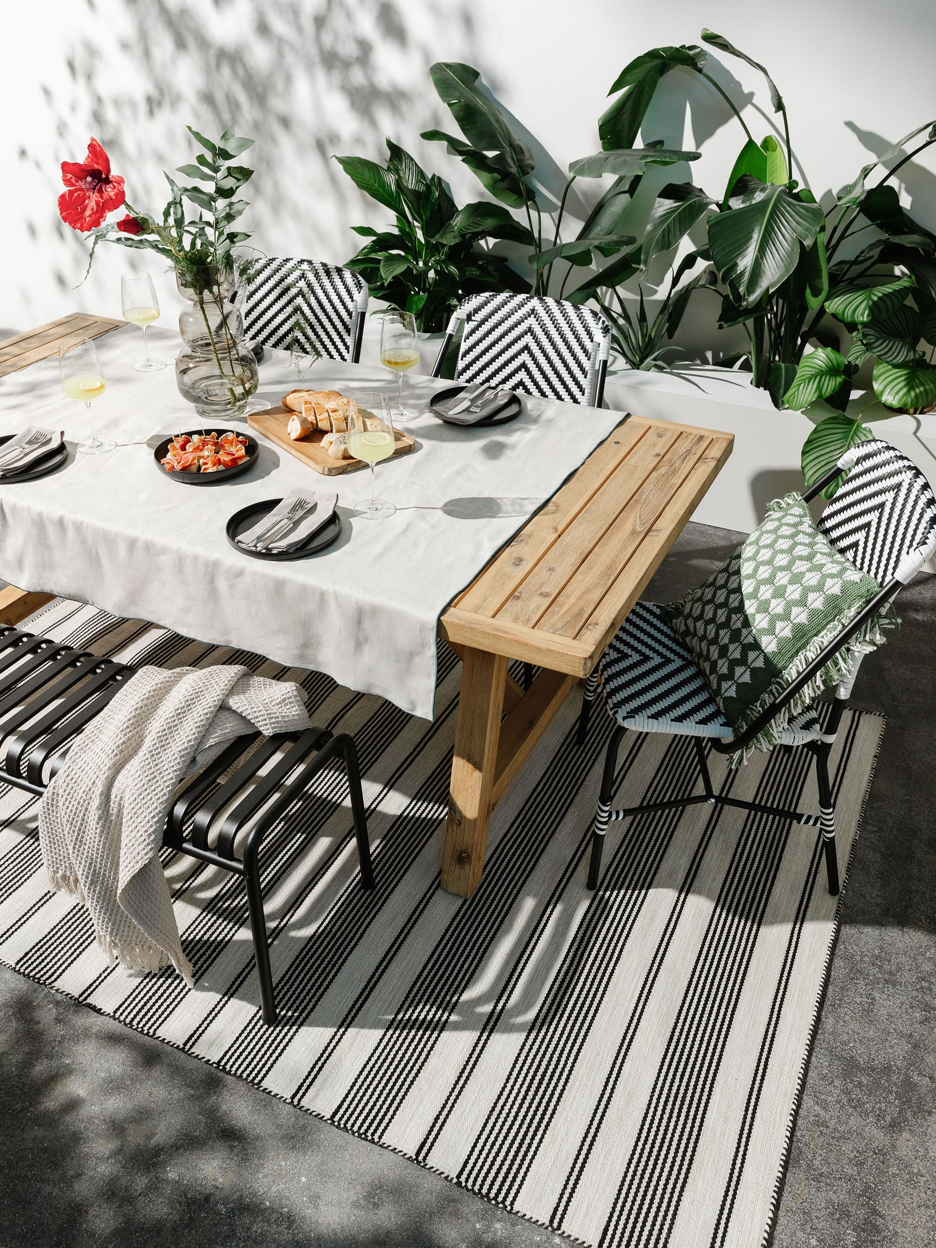 In- & Outdoor Rug Rida Beige/Black