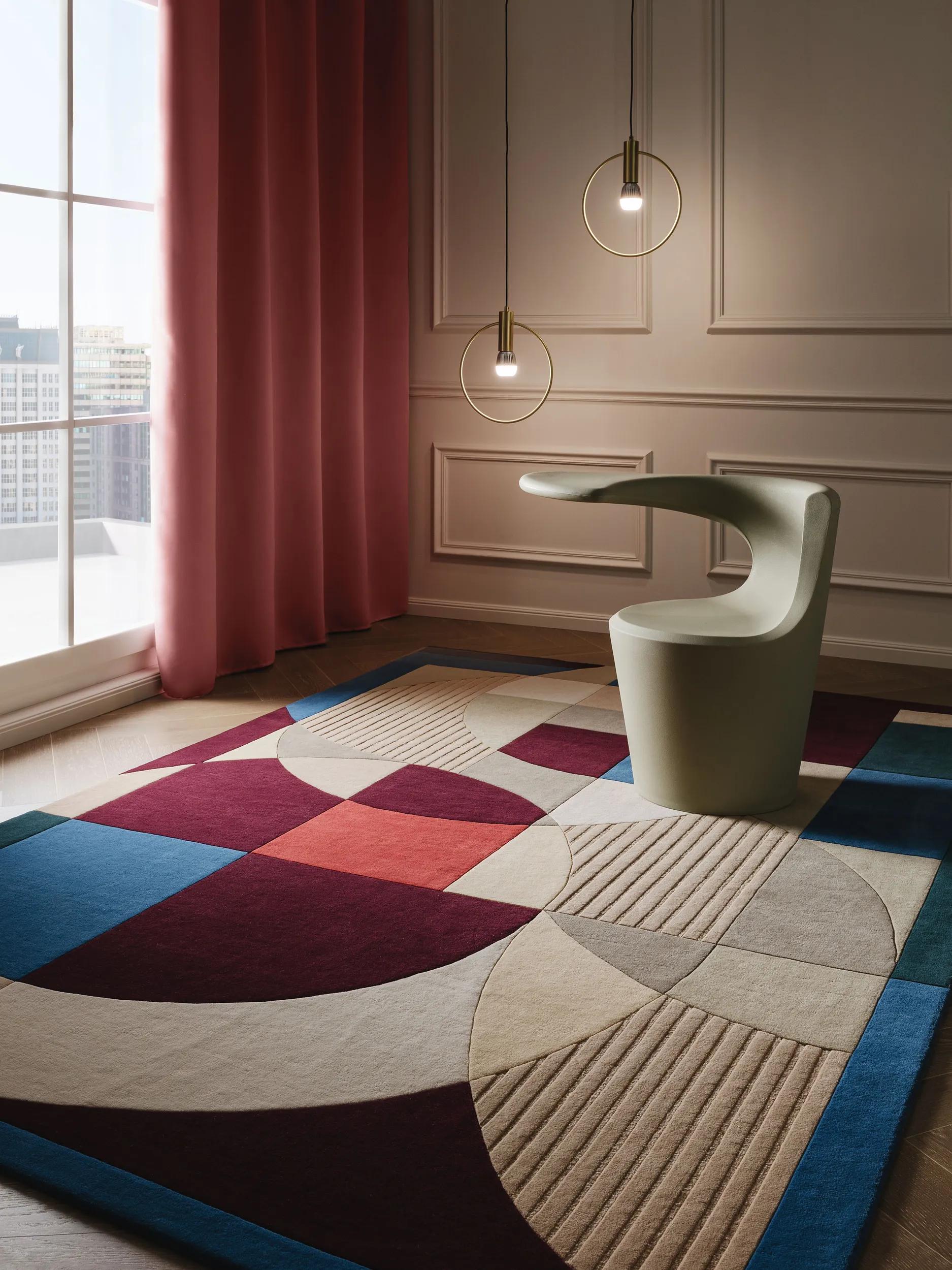 Wollteppich Adam Mehrfarbig/Lila