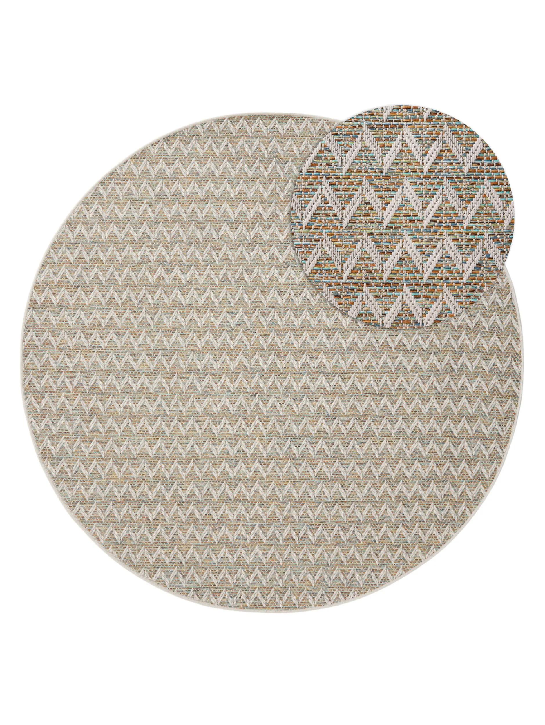 Alfombra para interior y exterior Agra Azul/Crema