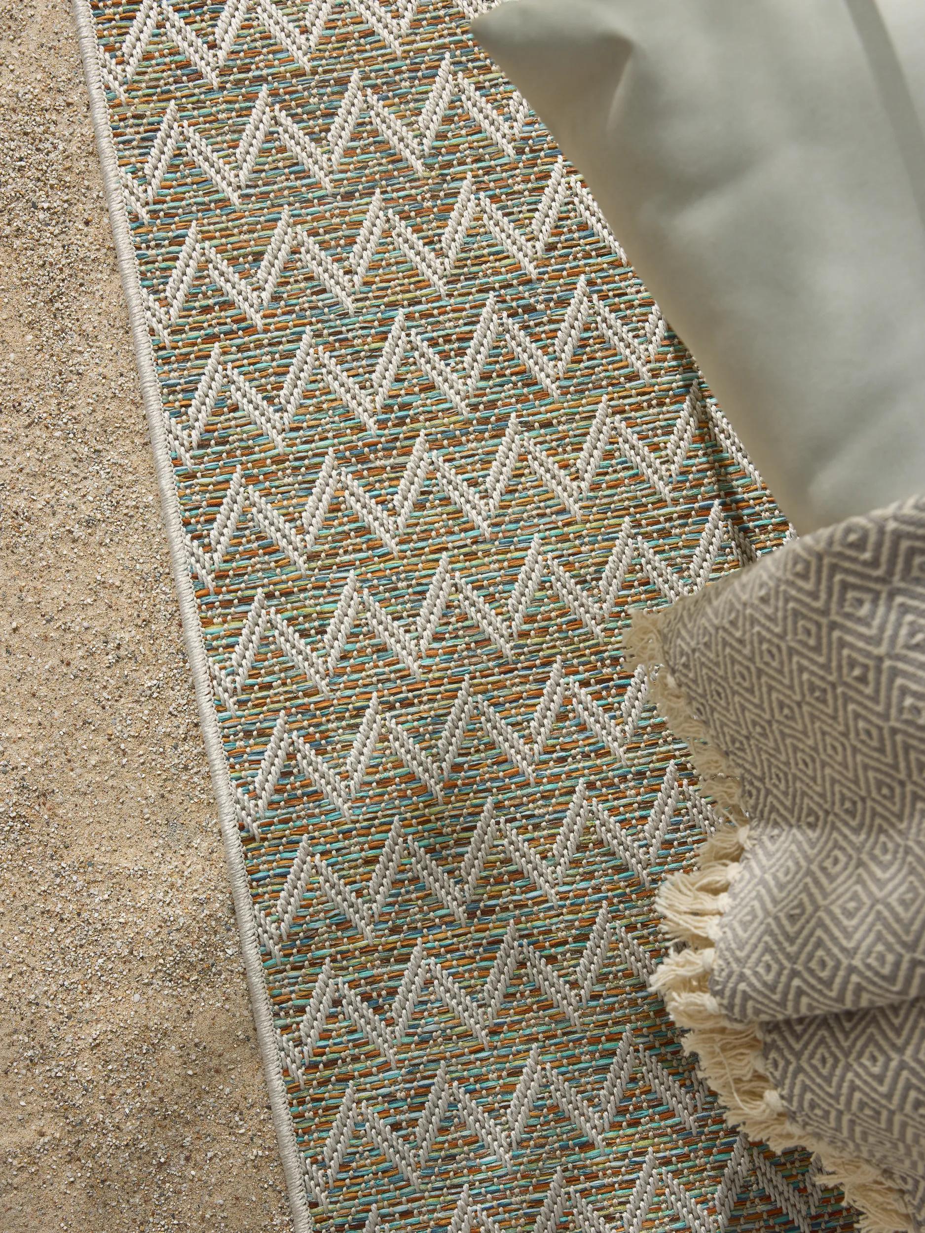 In- & Outdoor Runner Agra Blue/Cream