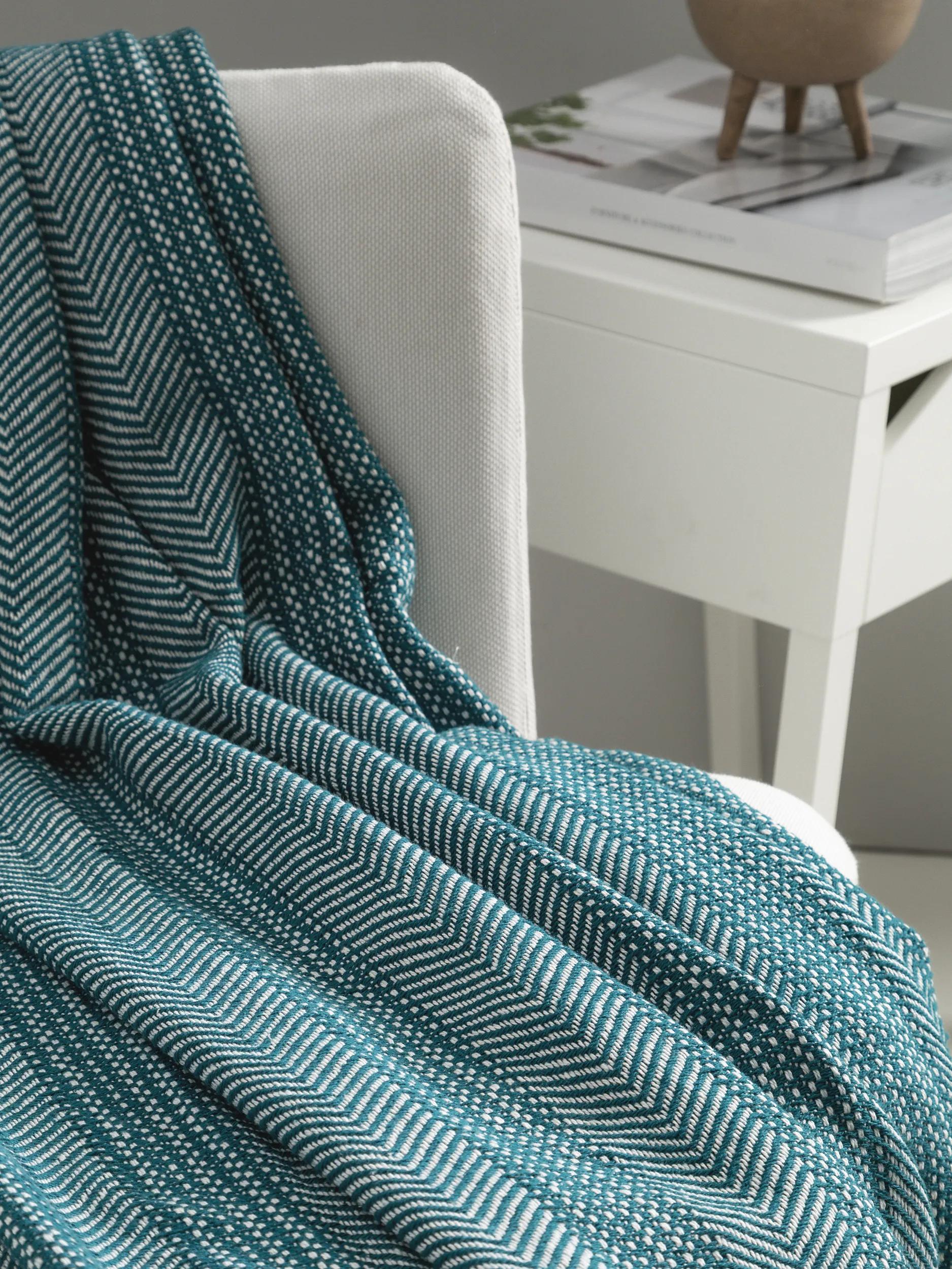 Manta de algodón Alisea azul