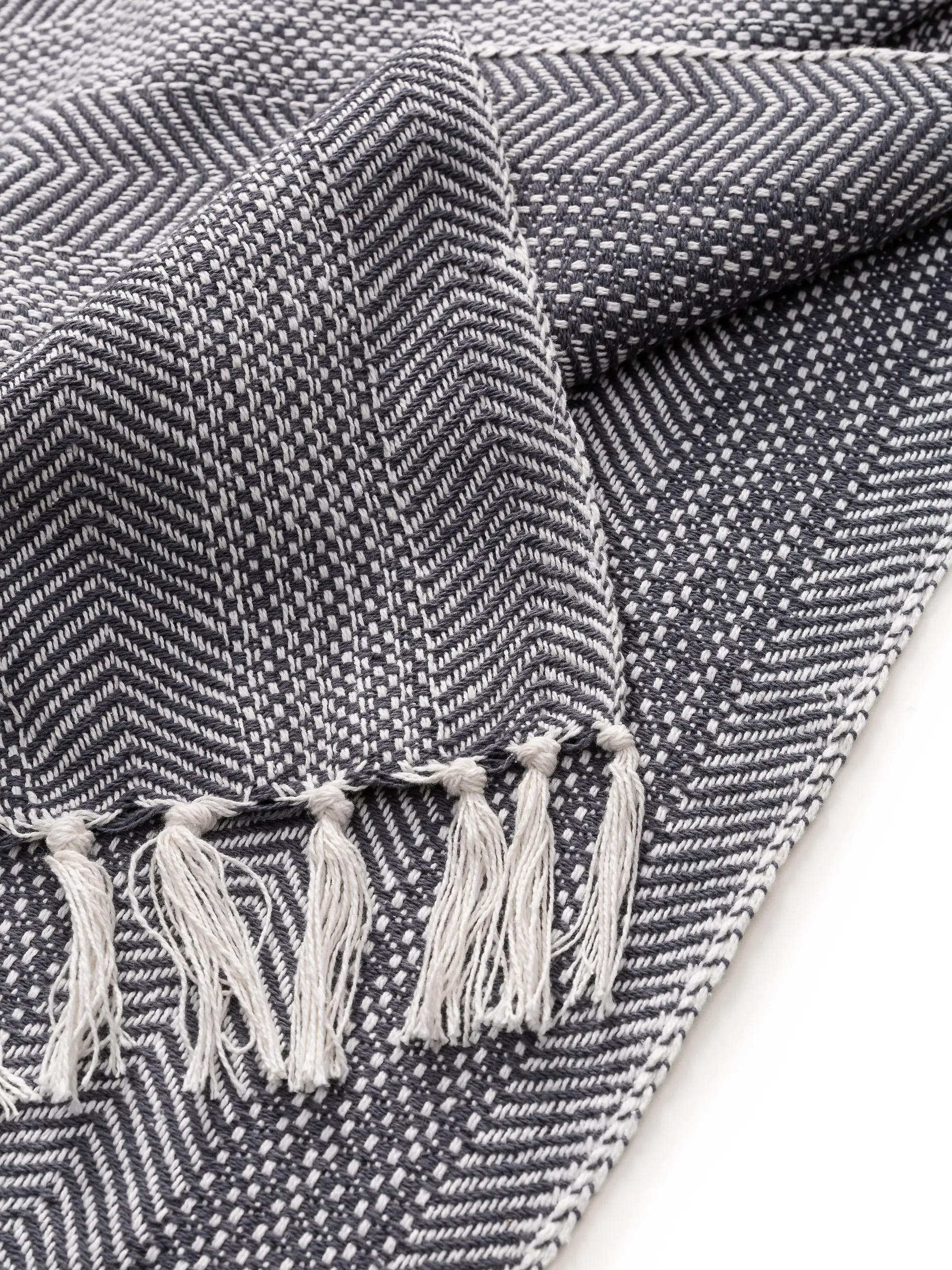 Baumwolldecke Alisea Kohle