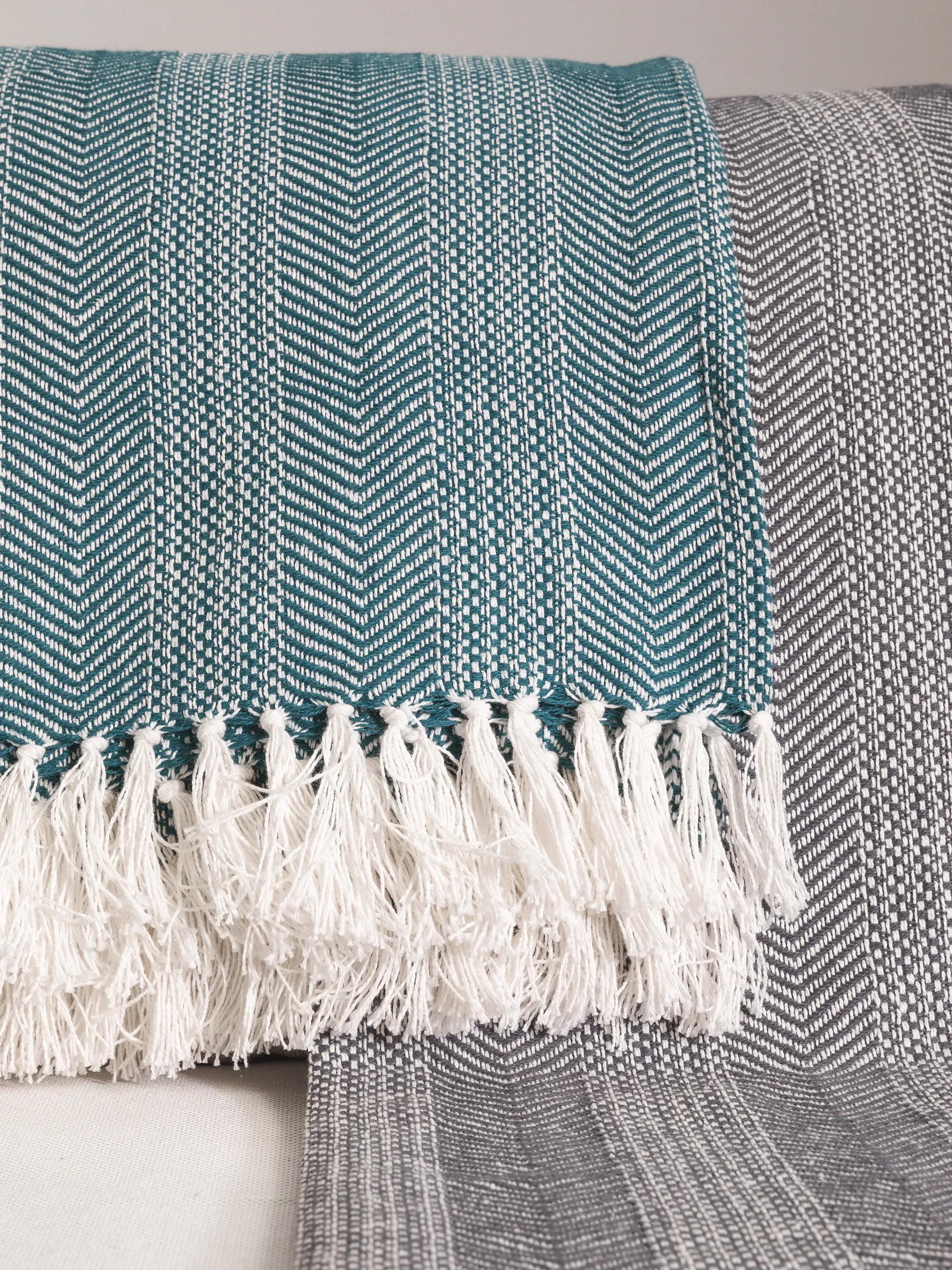 Manta de algodón Alisea azul