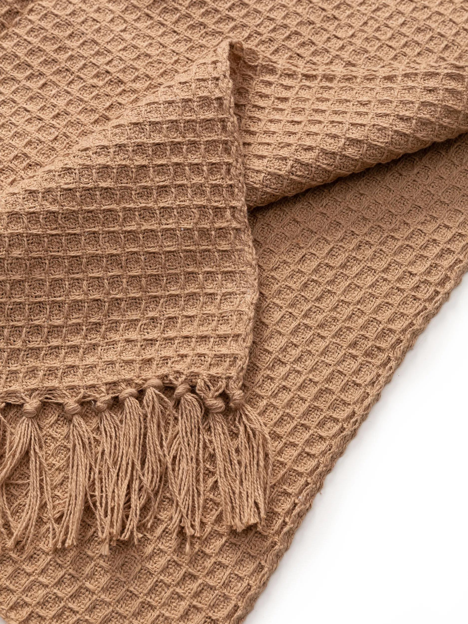 Cotton blanket Amalia Light Brown