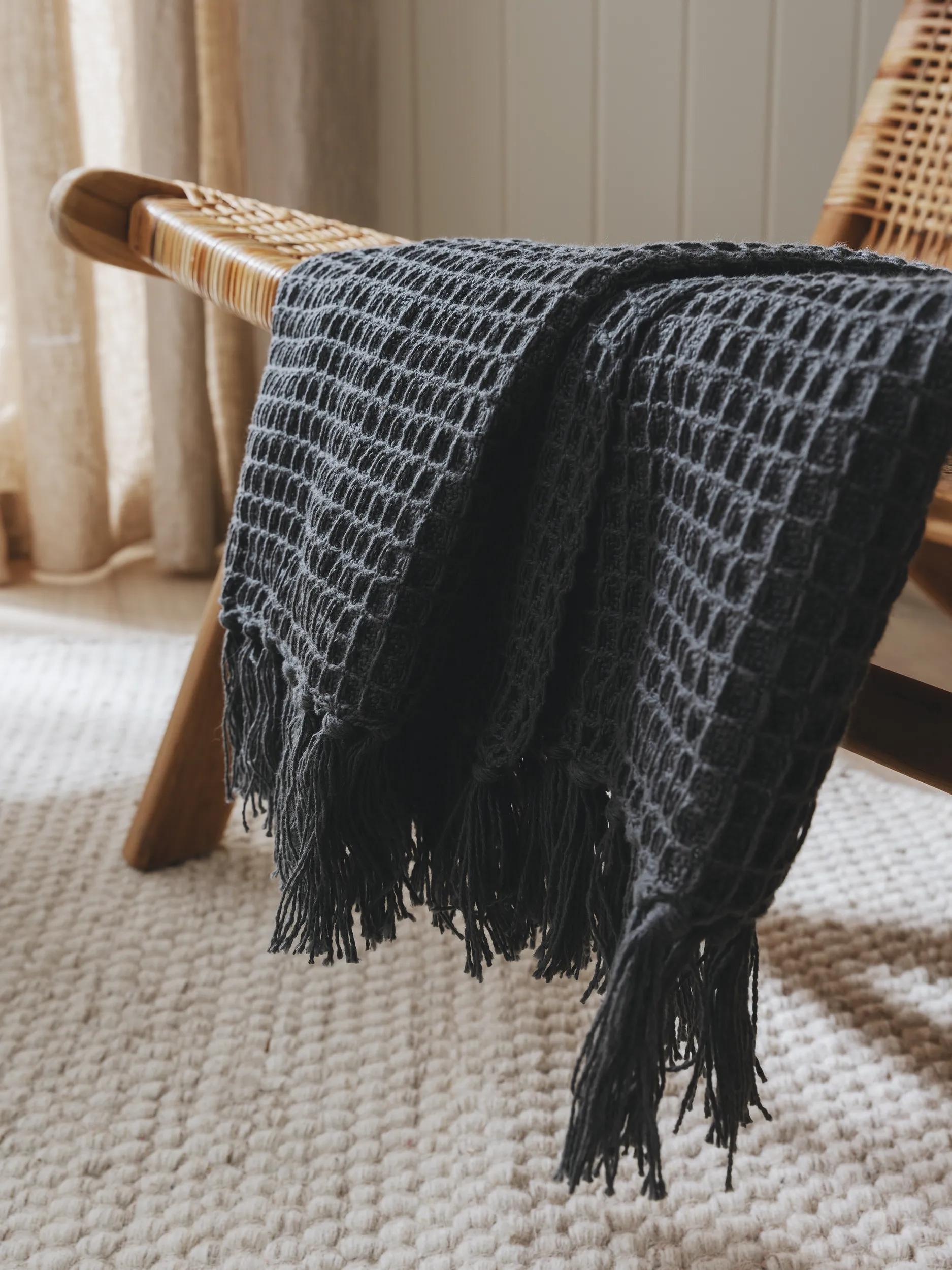 Cotton blanket Amalia Dark Grey