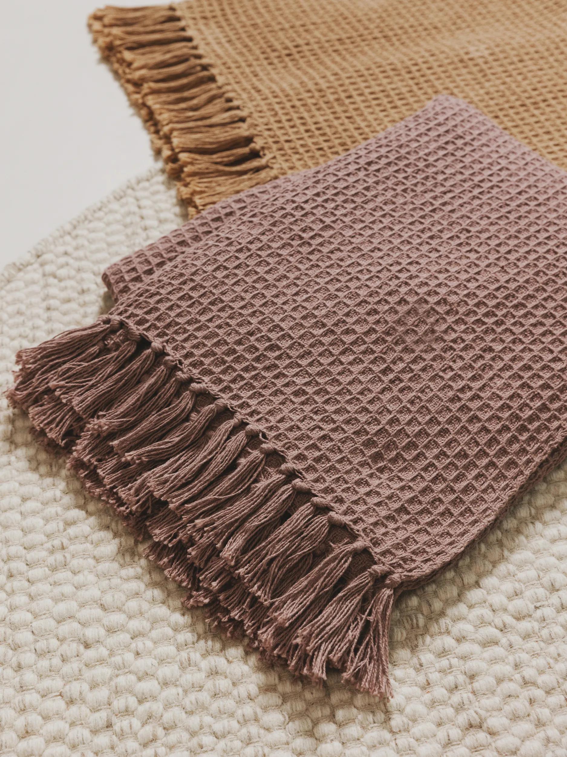 Cotton blanket Amalia Light Brown