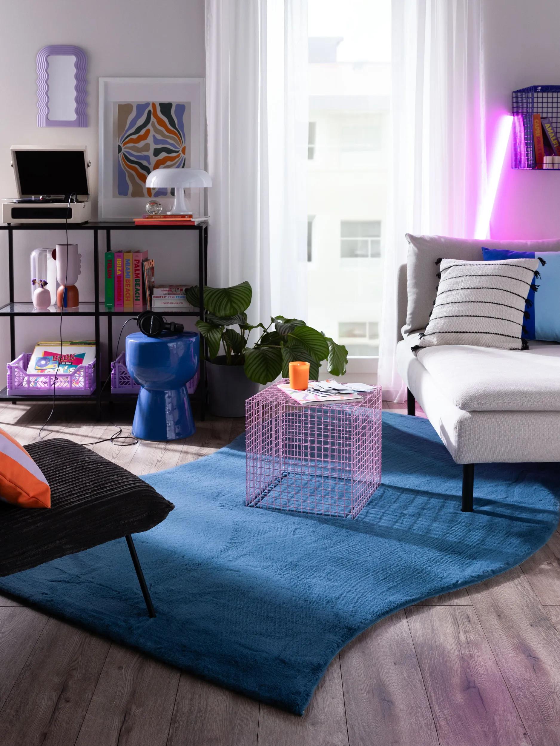 Shaggy rug Arlie Blue