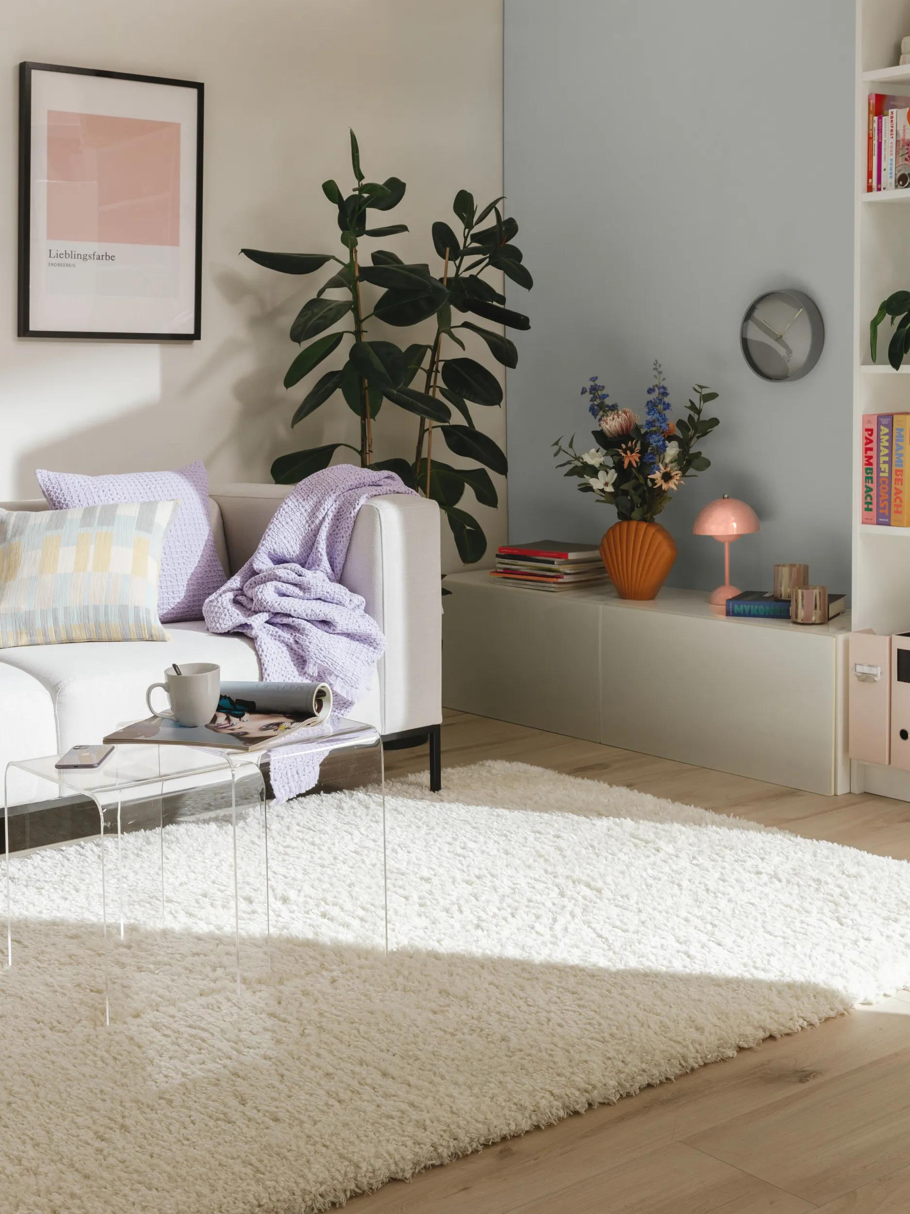 Shaggy rug Ava Cream