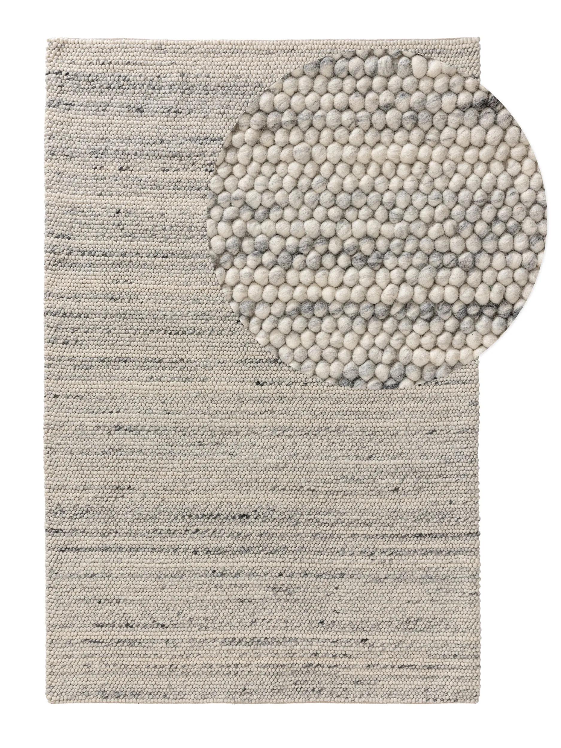 Wool Rug Beads Light Grey