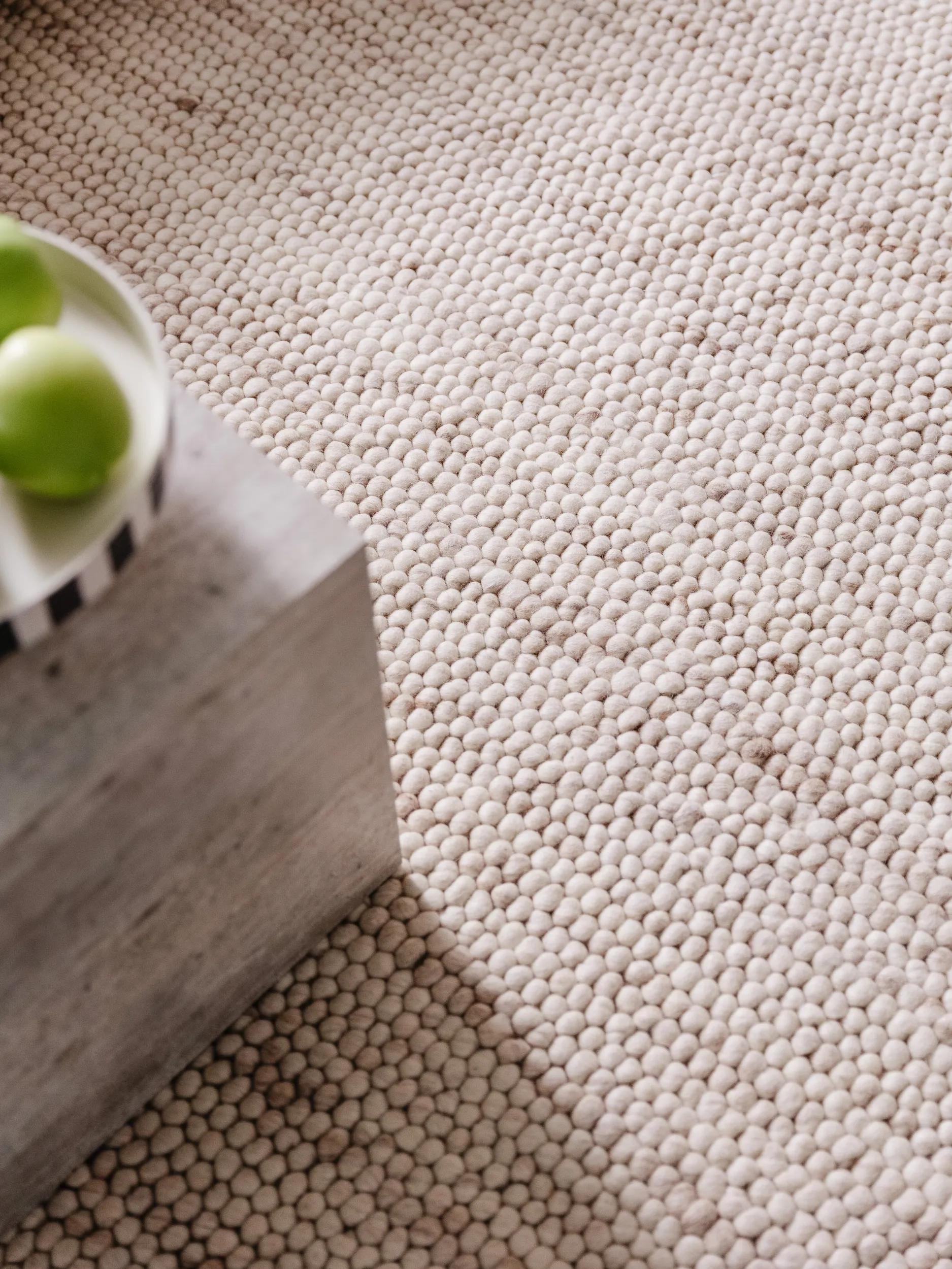 Wool Rug Beads Beige