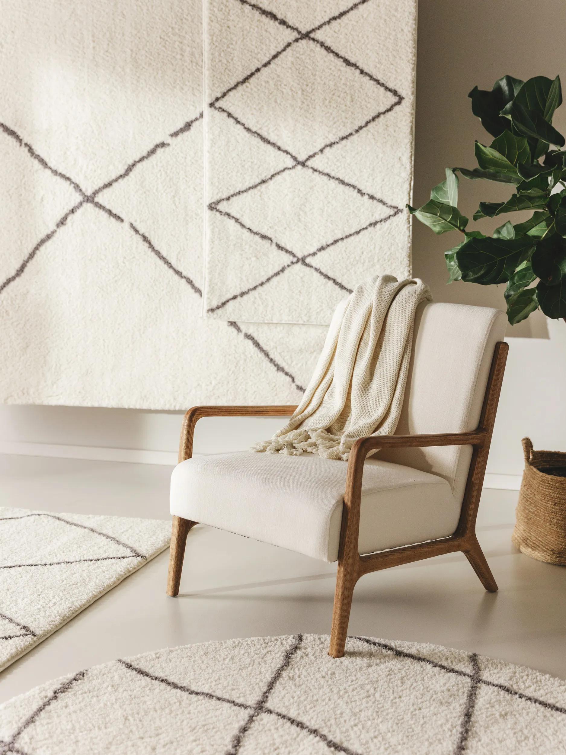 Shaggy rug Benno Cream