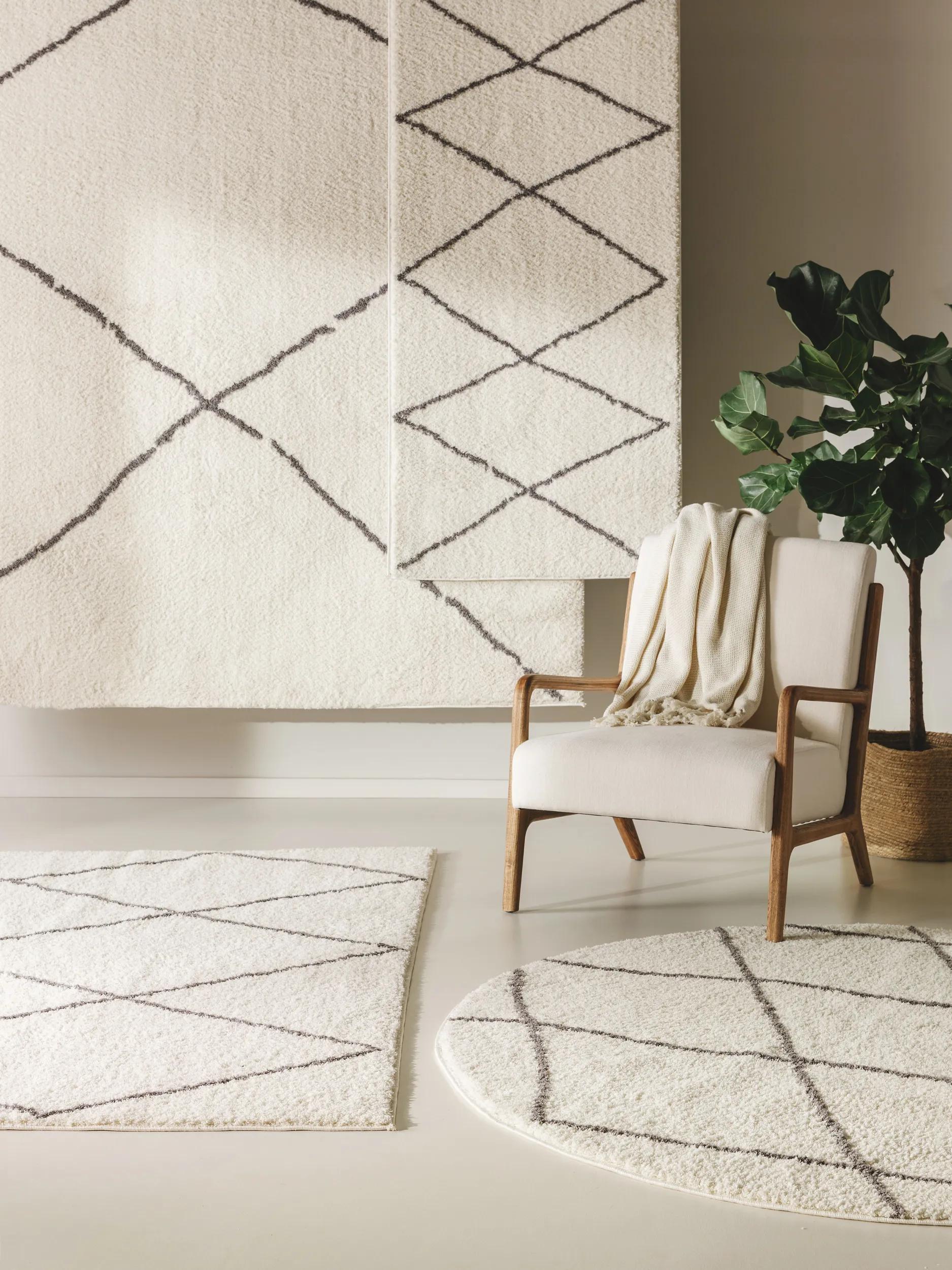 Shaggy Round Rug Benno Cream