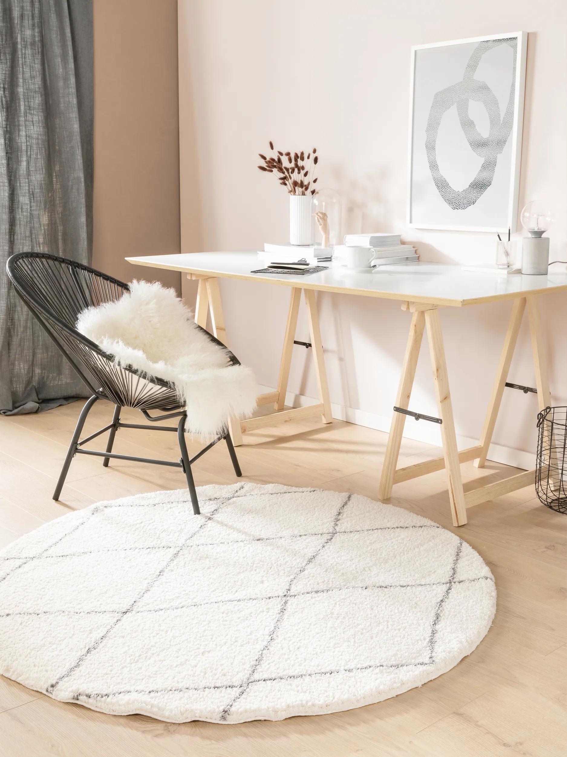 Shaggy Round Rug Benno Cream