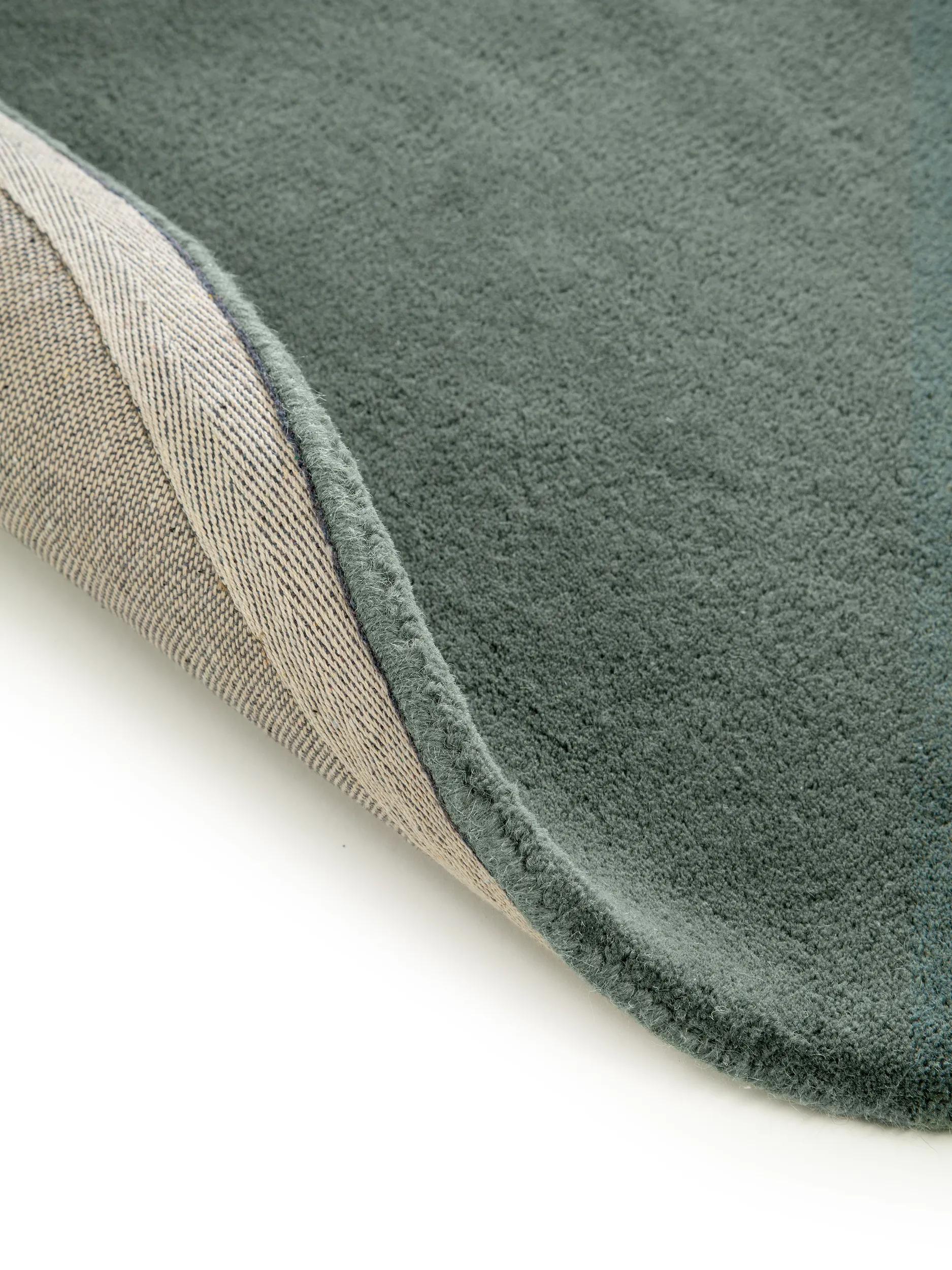 Round Wool Rug Bent Green