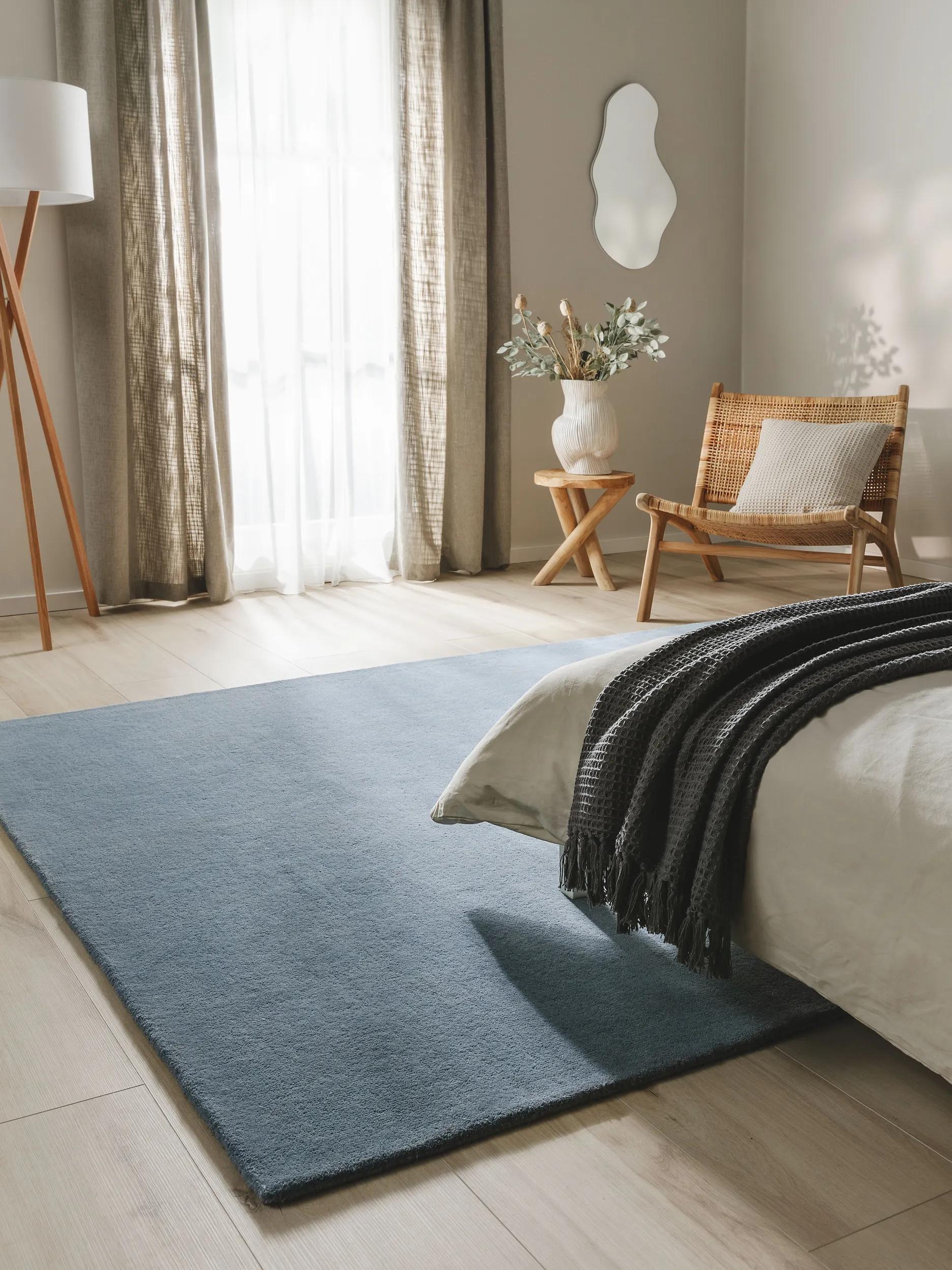 Wool Rug Bent Blue