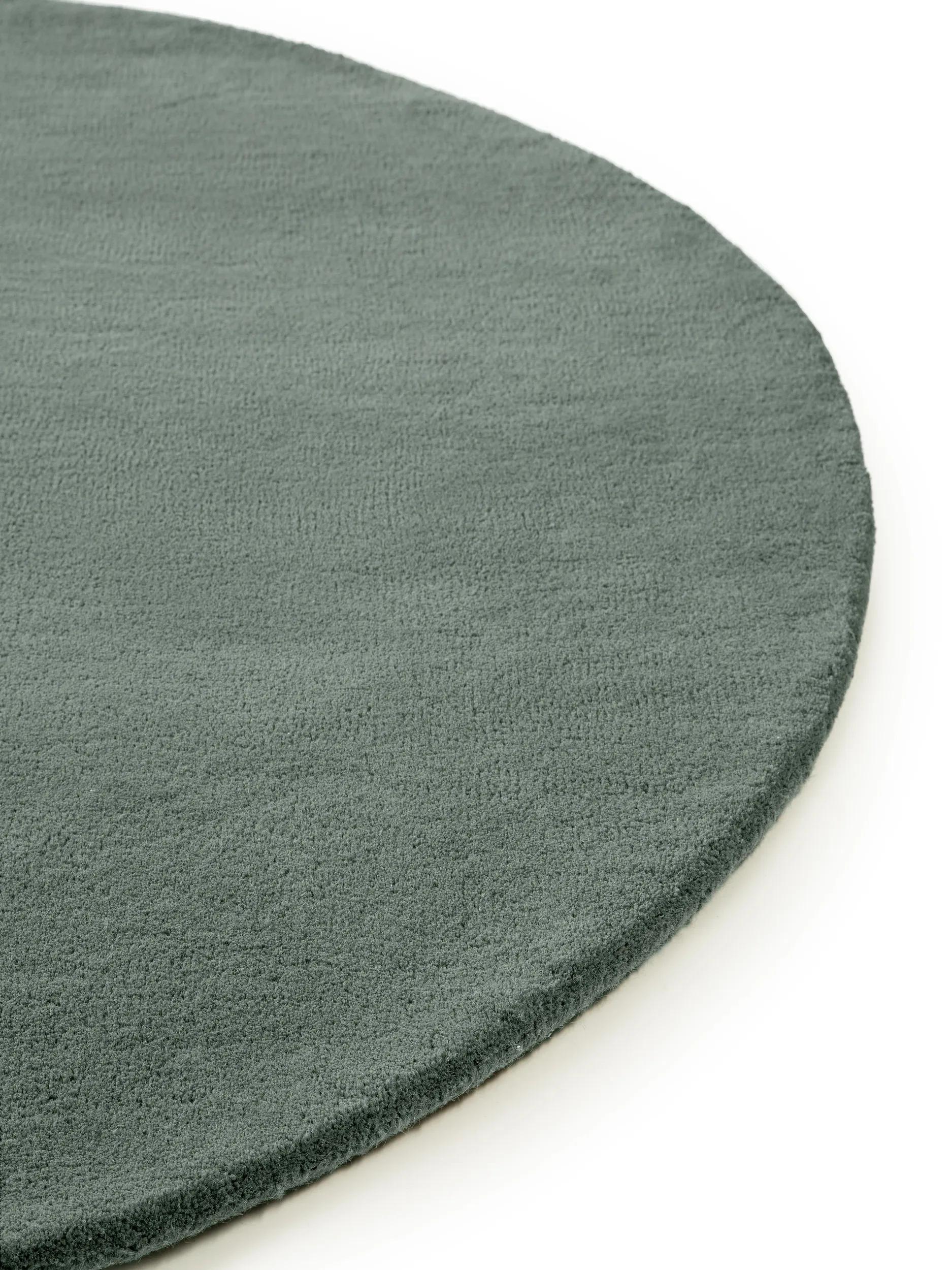 Round Wool Rug Bent Green