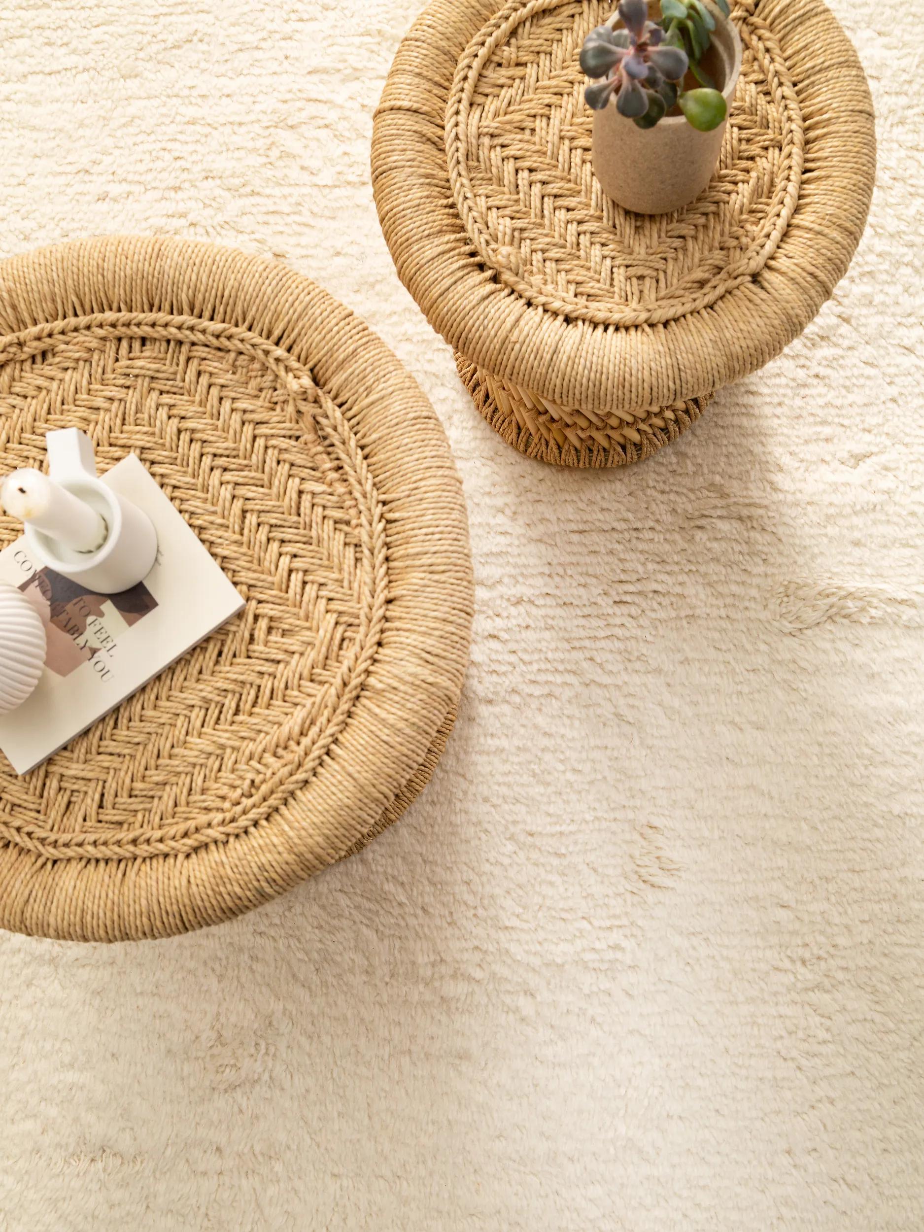 Wool Rug Berber Cream