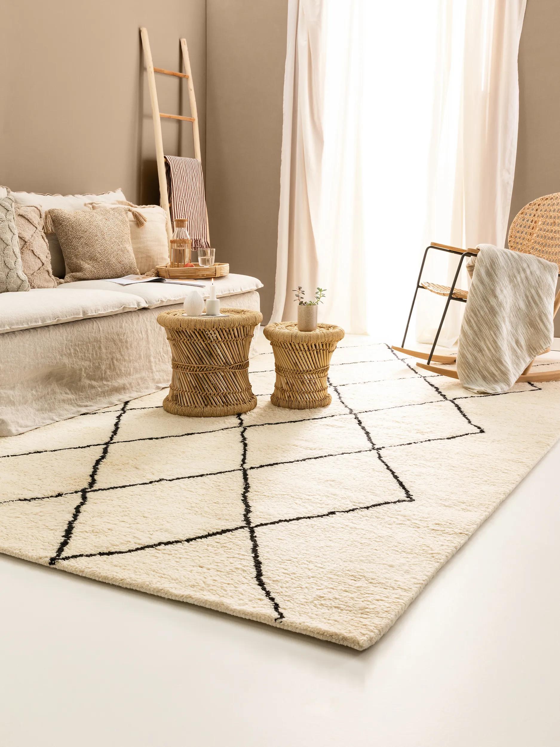 Wool Rug Berber Cream