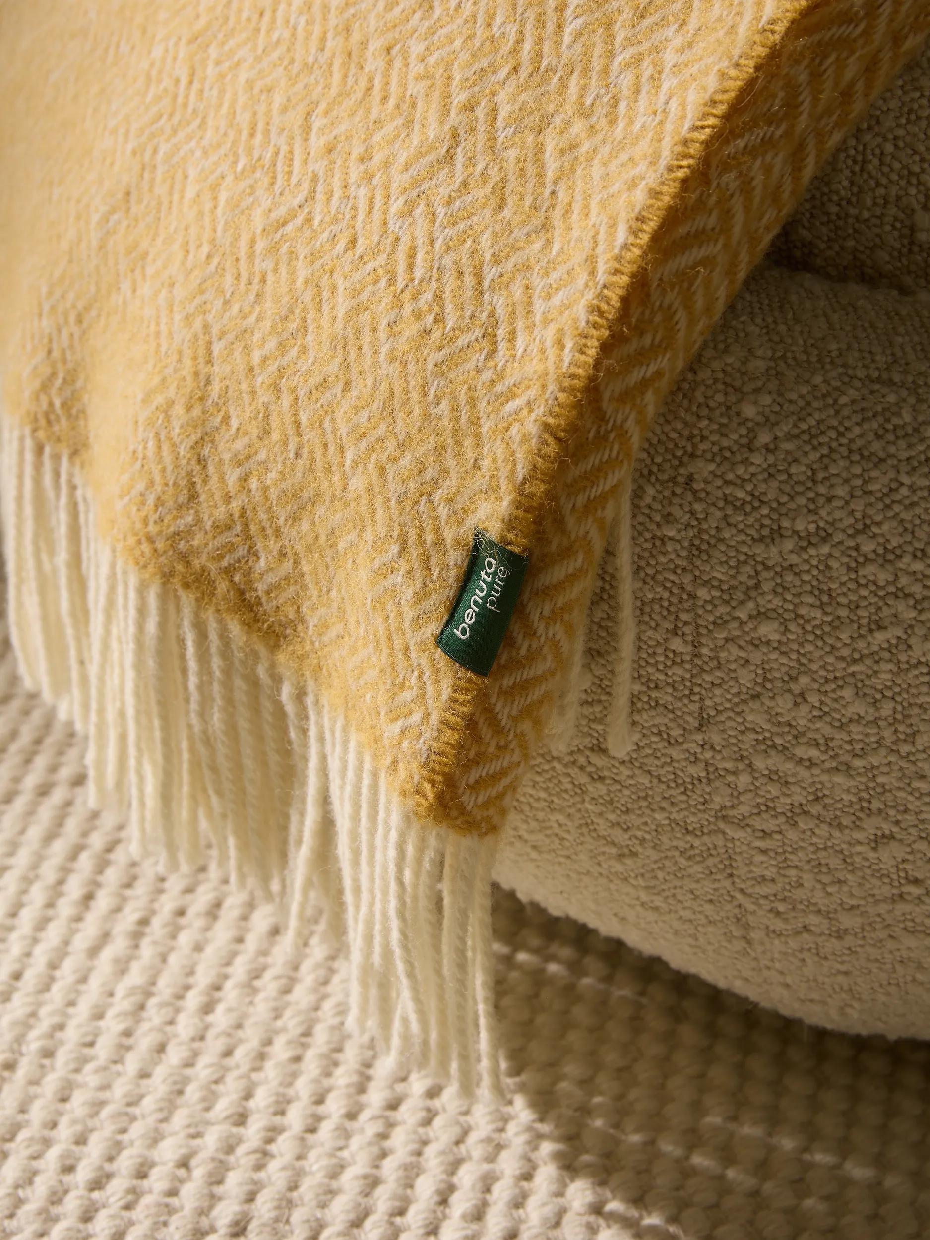 Couverture en laine Bianca jaune