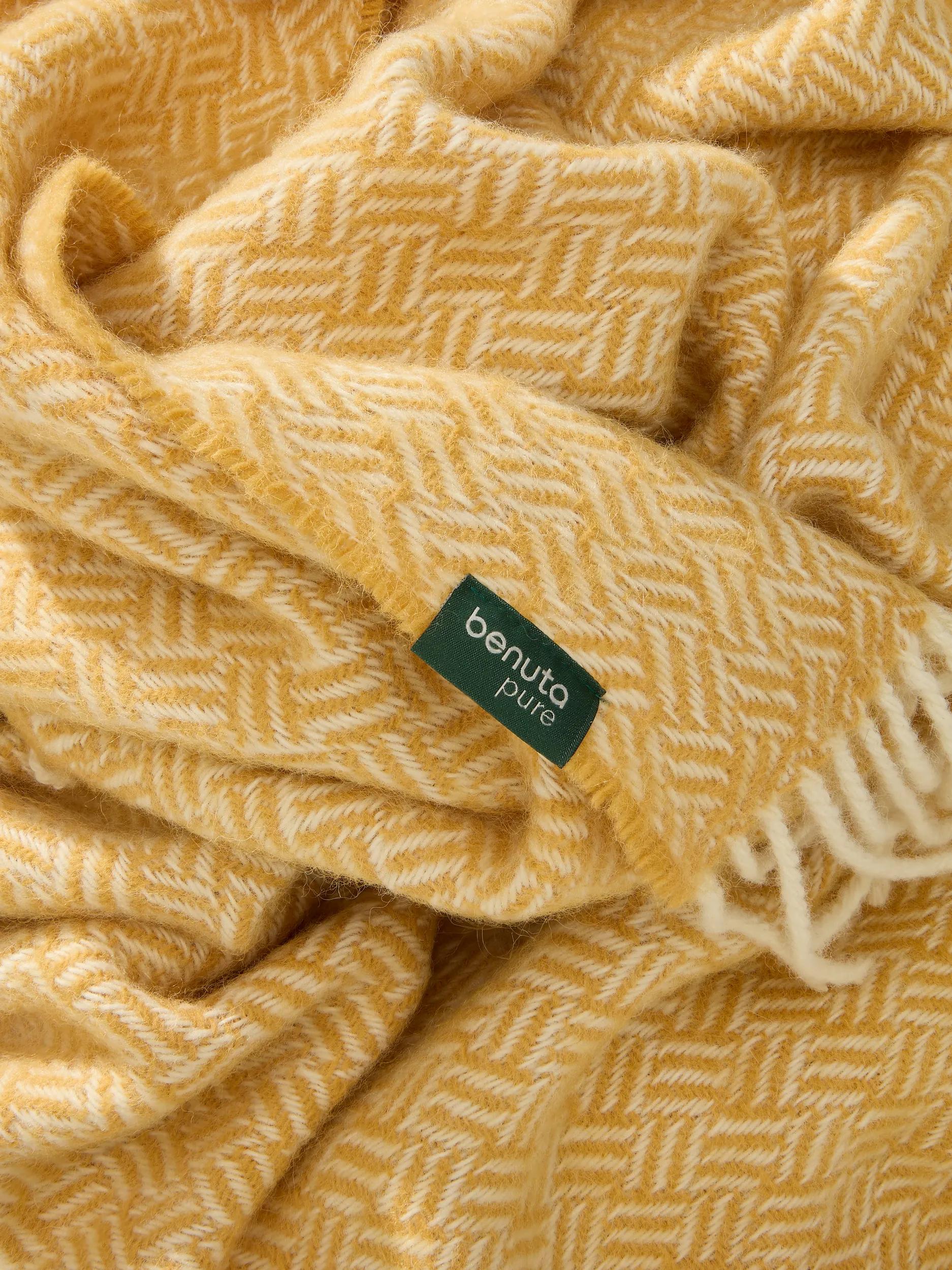 Couverture en laine Bianca jaune