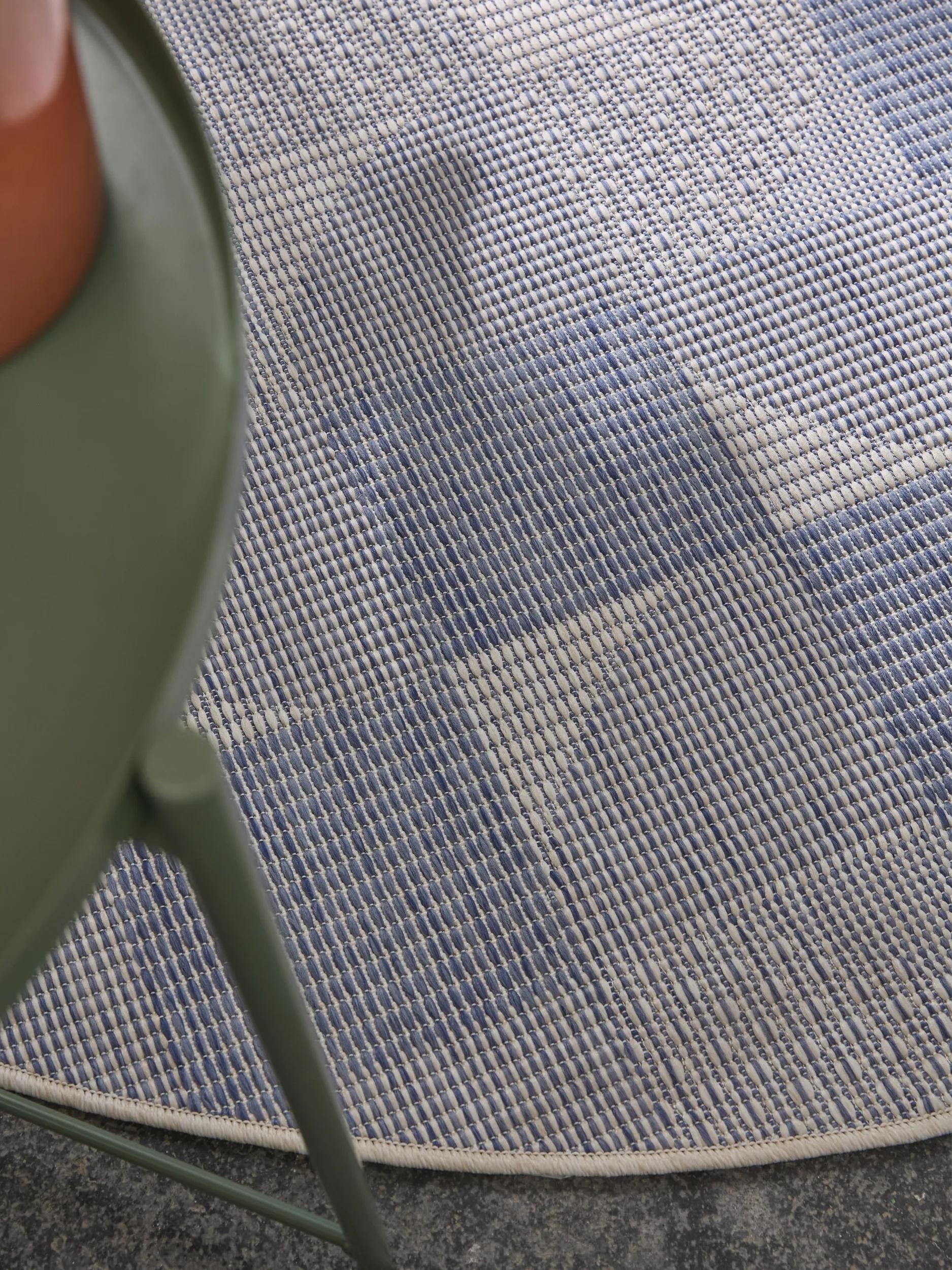 In- & Outdoor Round Rug Bronco Dark Blue