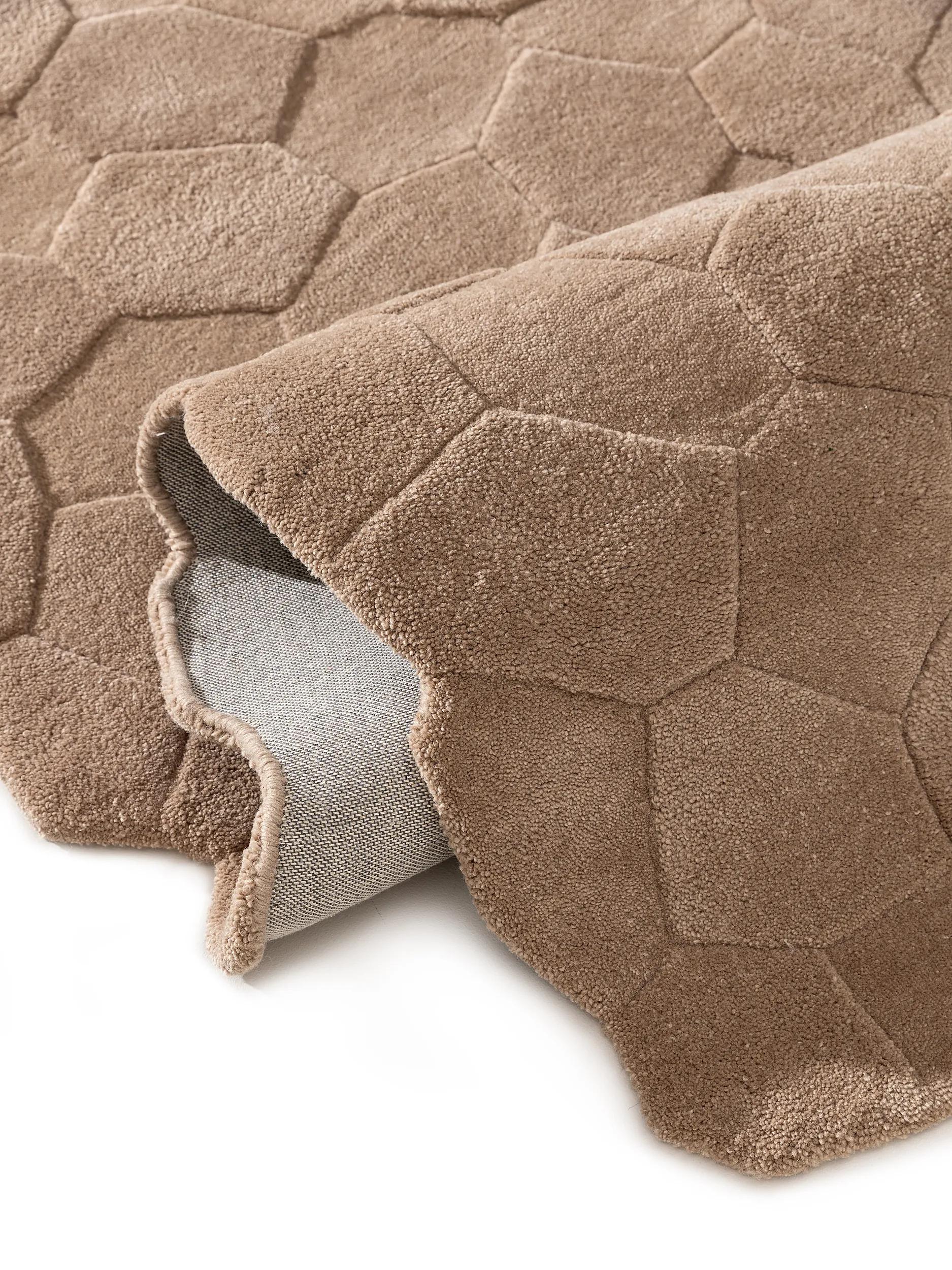 Alfombra de lana Camino Beige