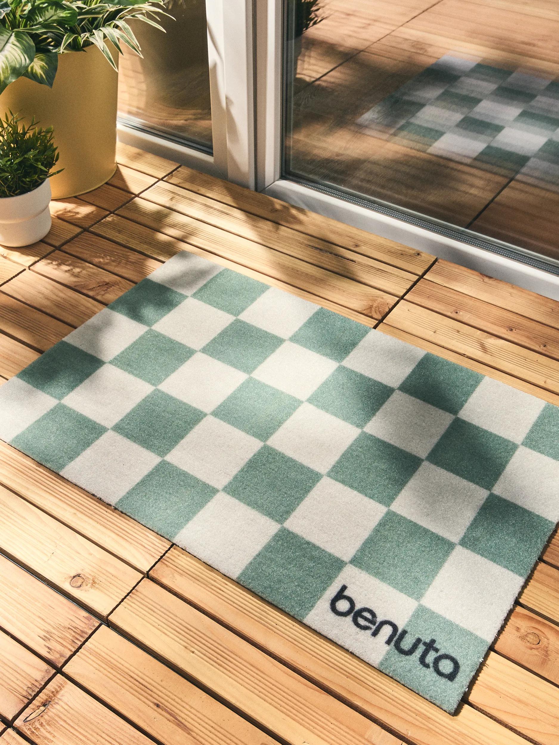 Door mat Checker Green