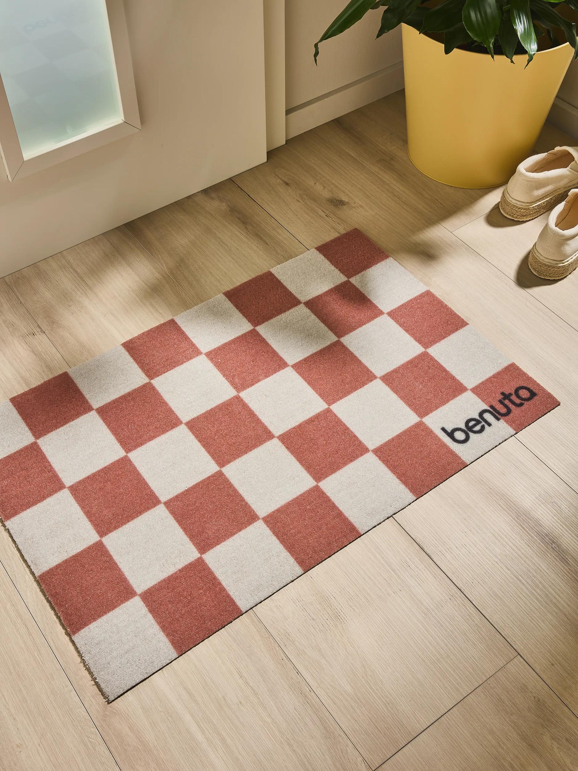Door mat Checker Terracotta