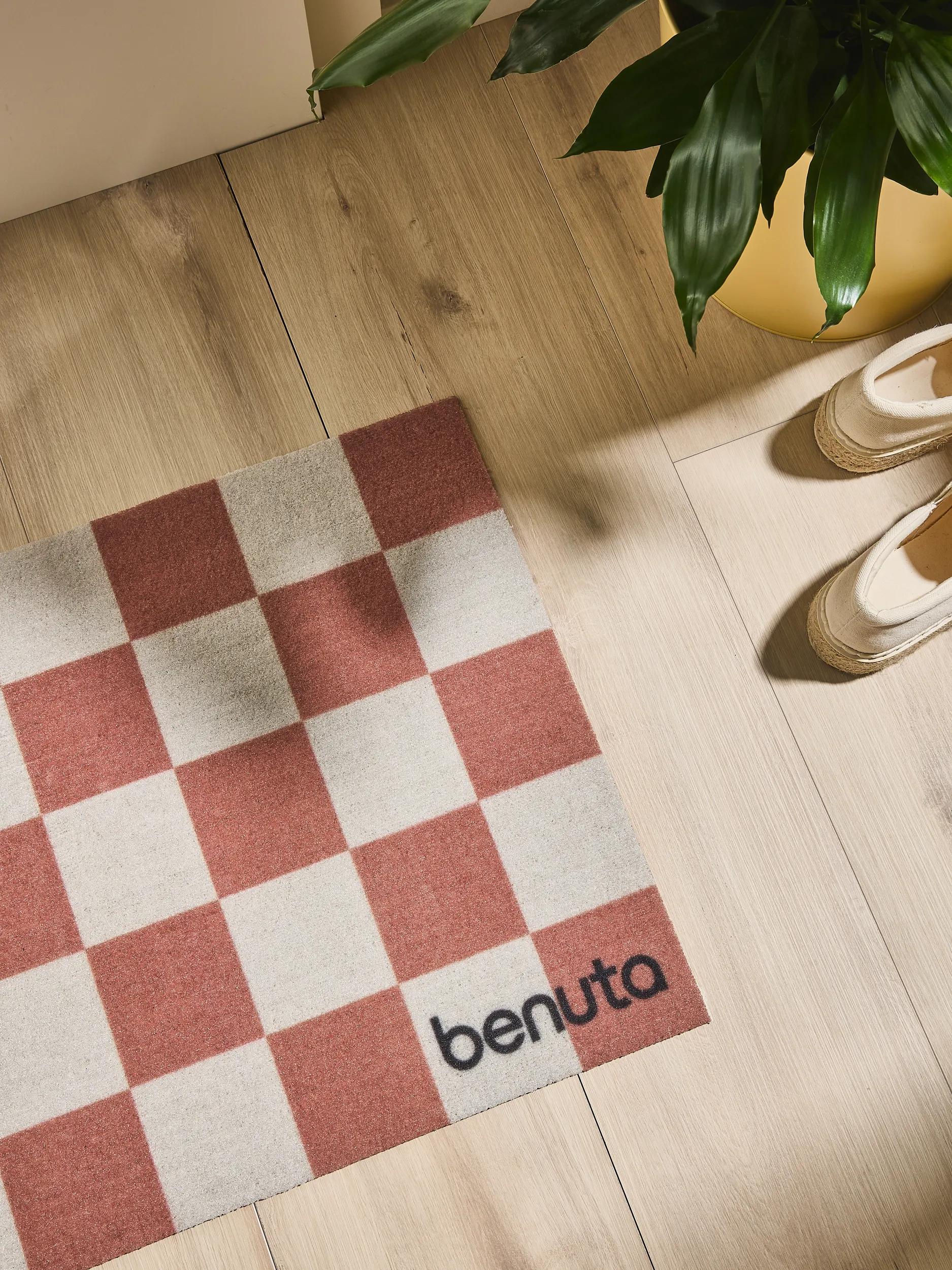 Door mat Checker Terracotta