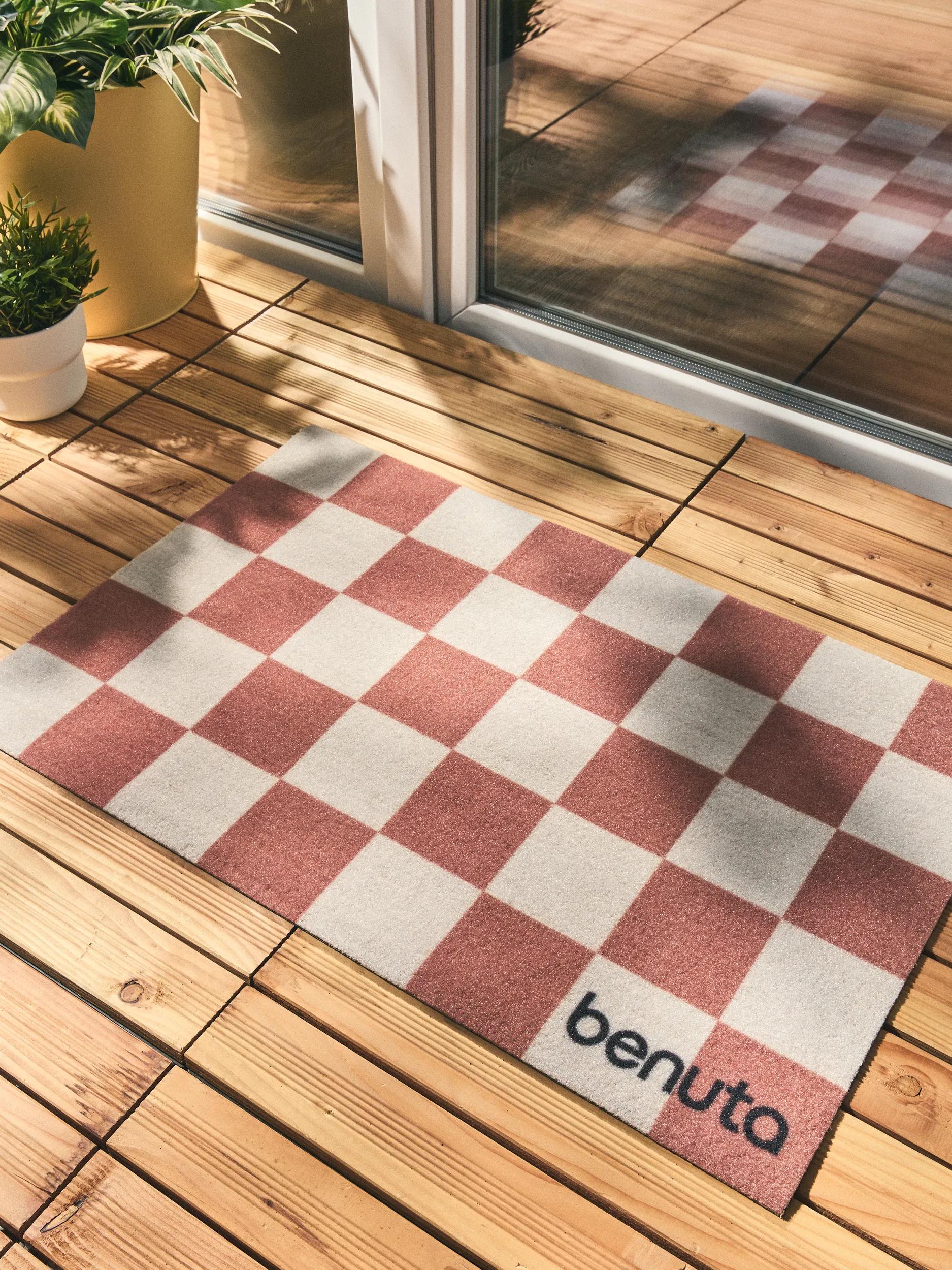 Door mat Checker Terracotta