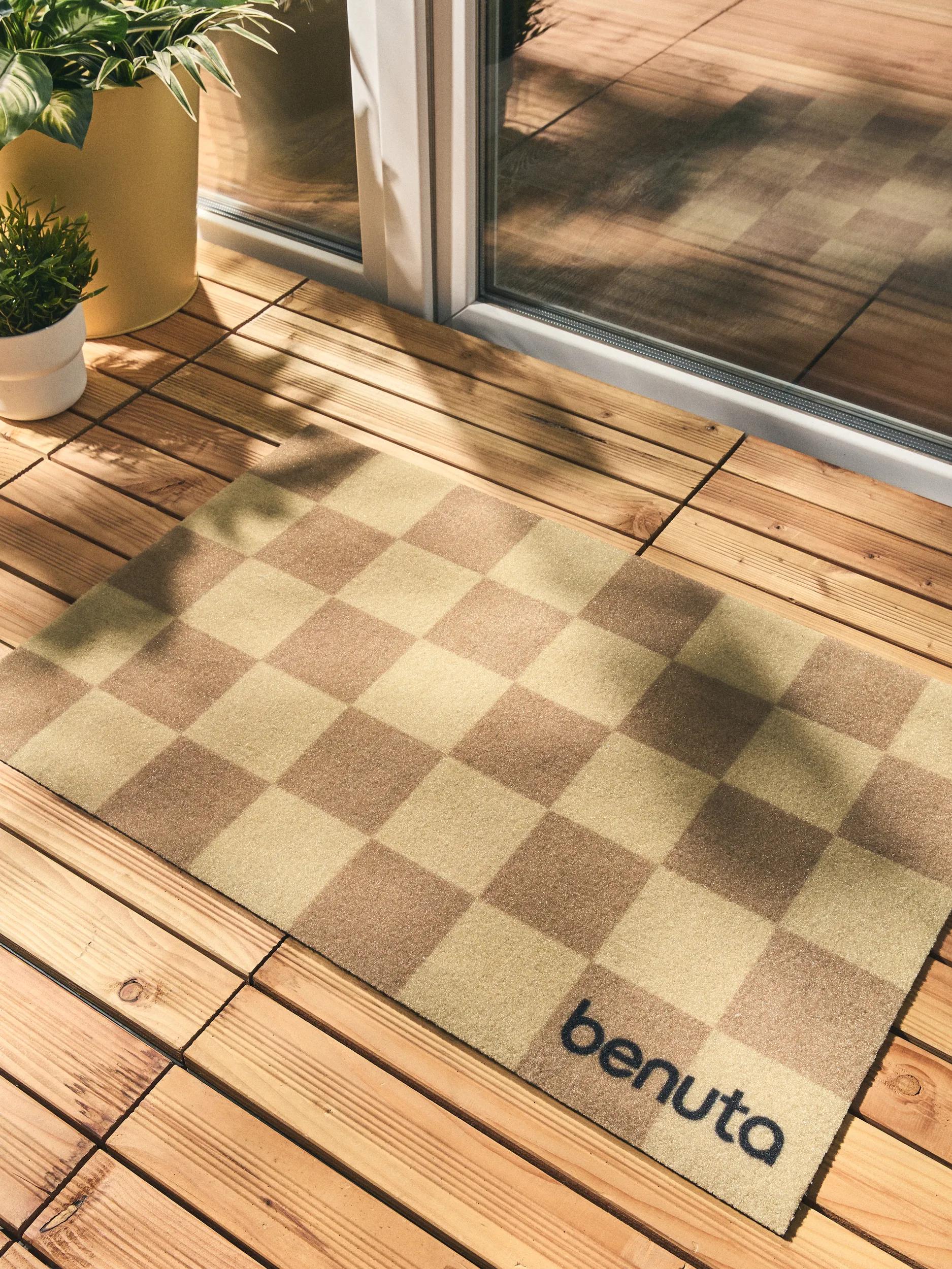 Door mat Checker Yellow