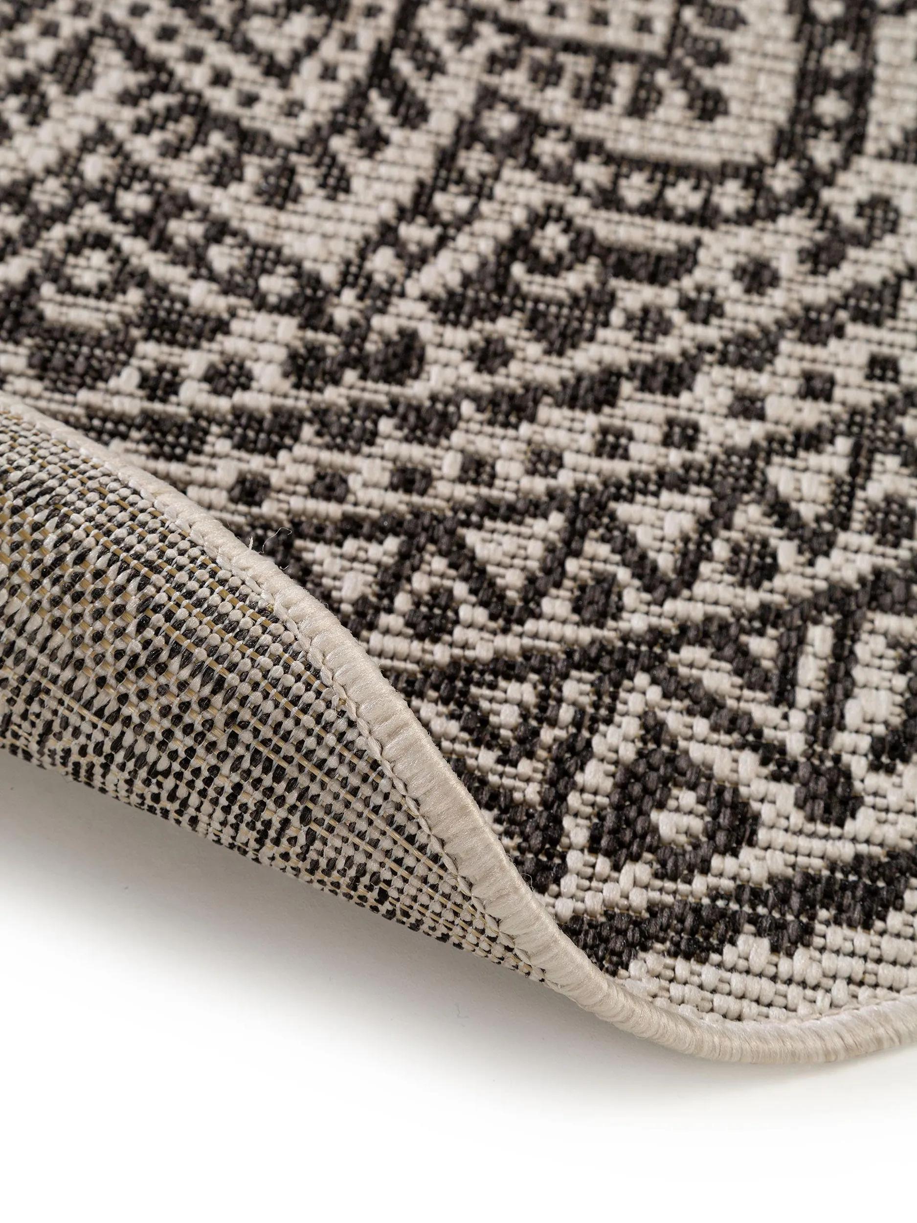 In- & Outdoor Round Rug Cleo White/Black