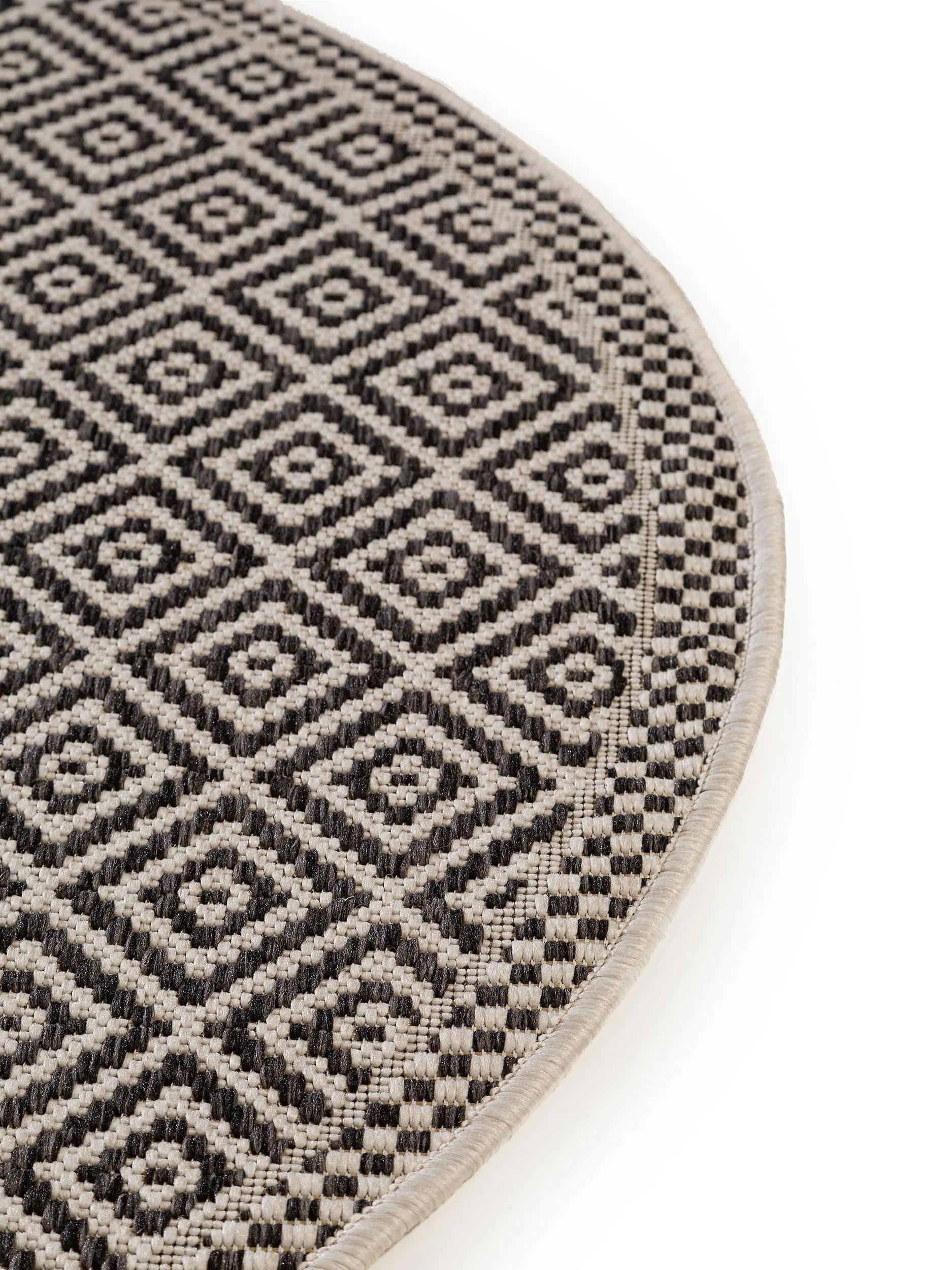 In- & Outdoor Round Rug Cleo White/Black