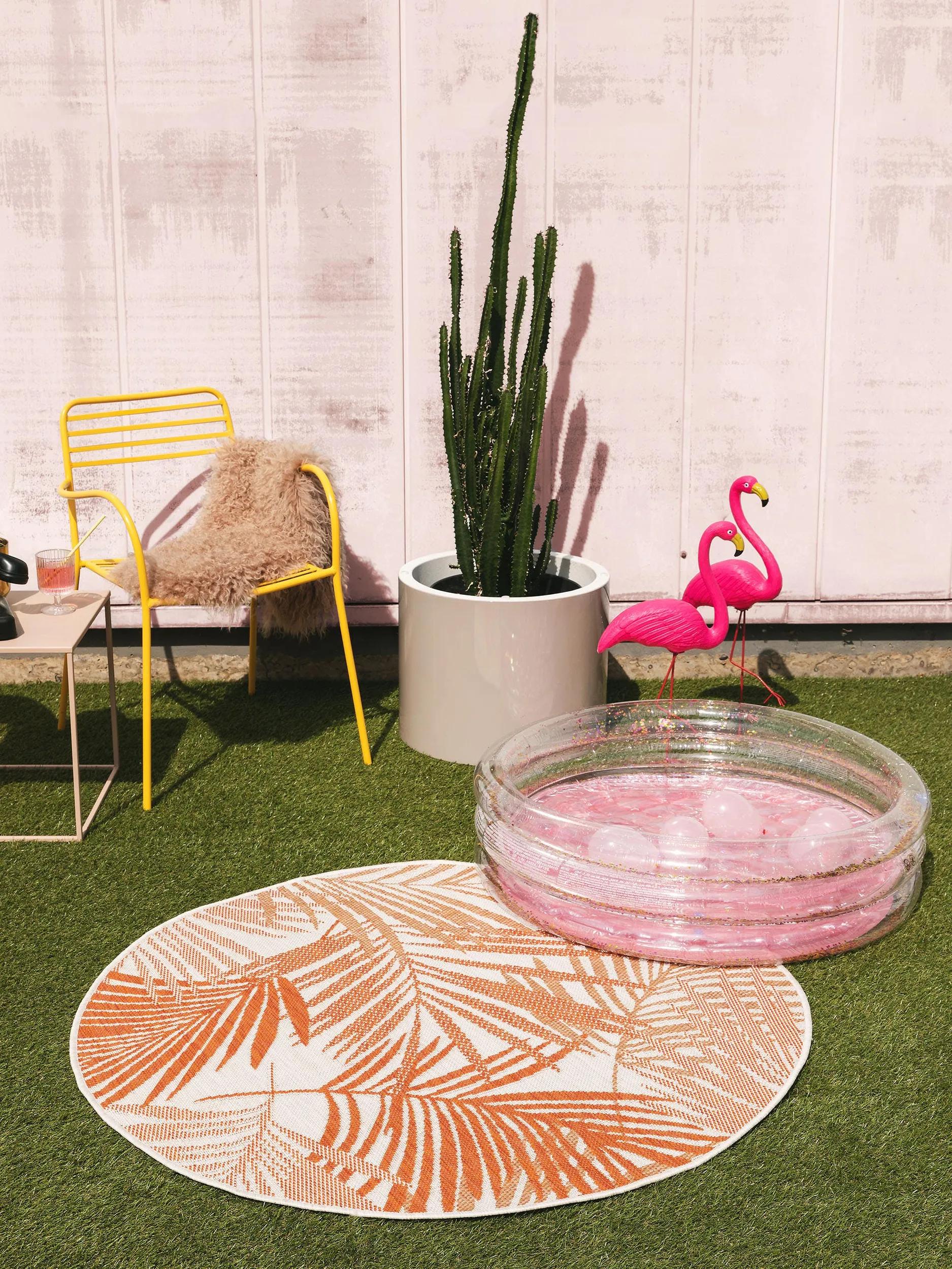 In- & Outdoor Round Rug Cleo Orange
