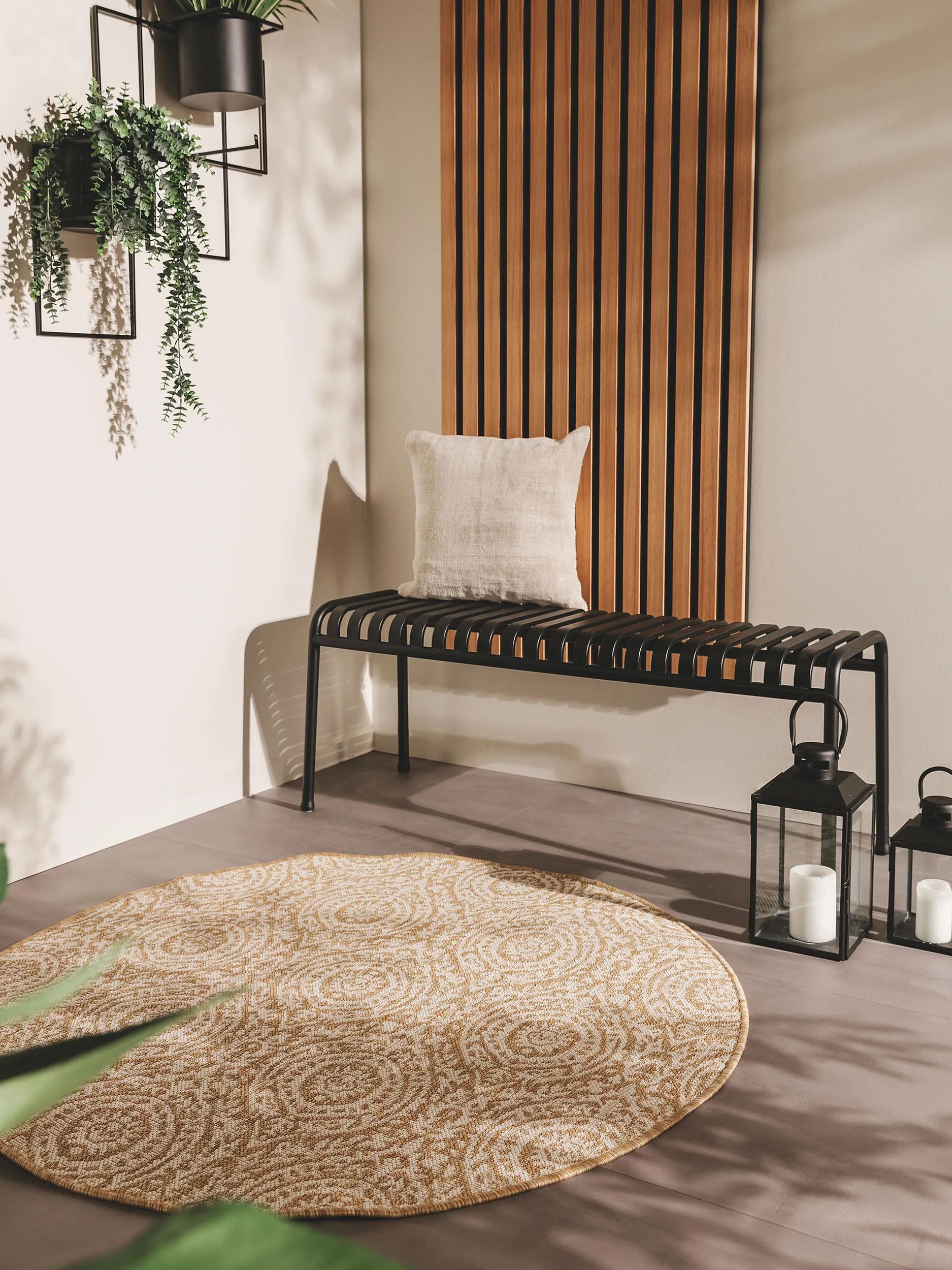 In- & Outdoor Round Rug Cleo Cream/Beige