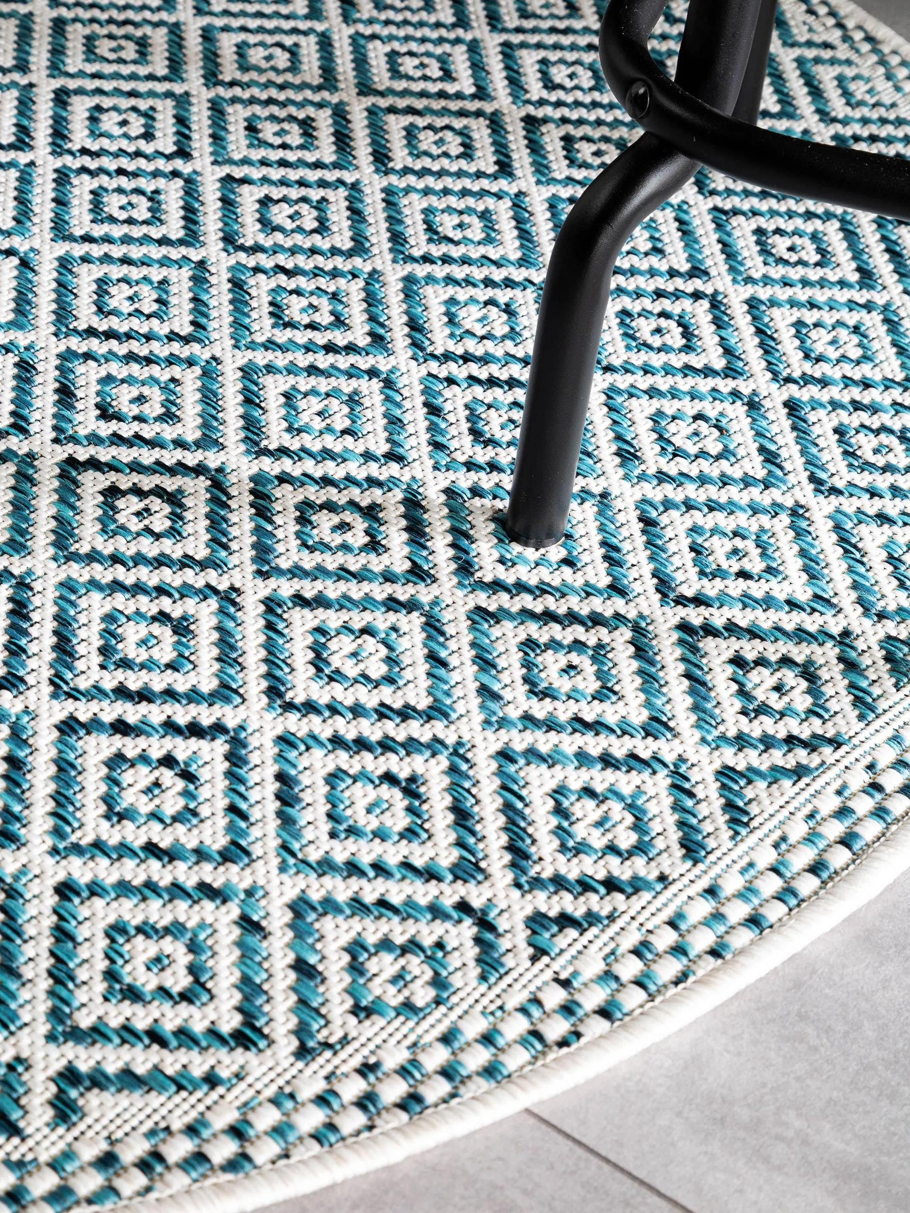 In- & Outdoor Round Rug Cleo Blue