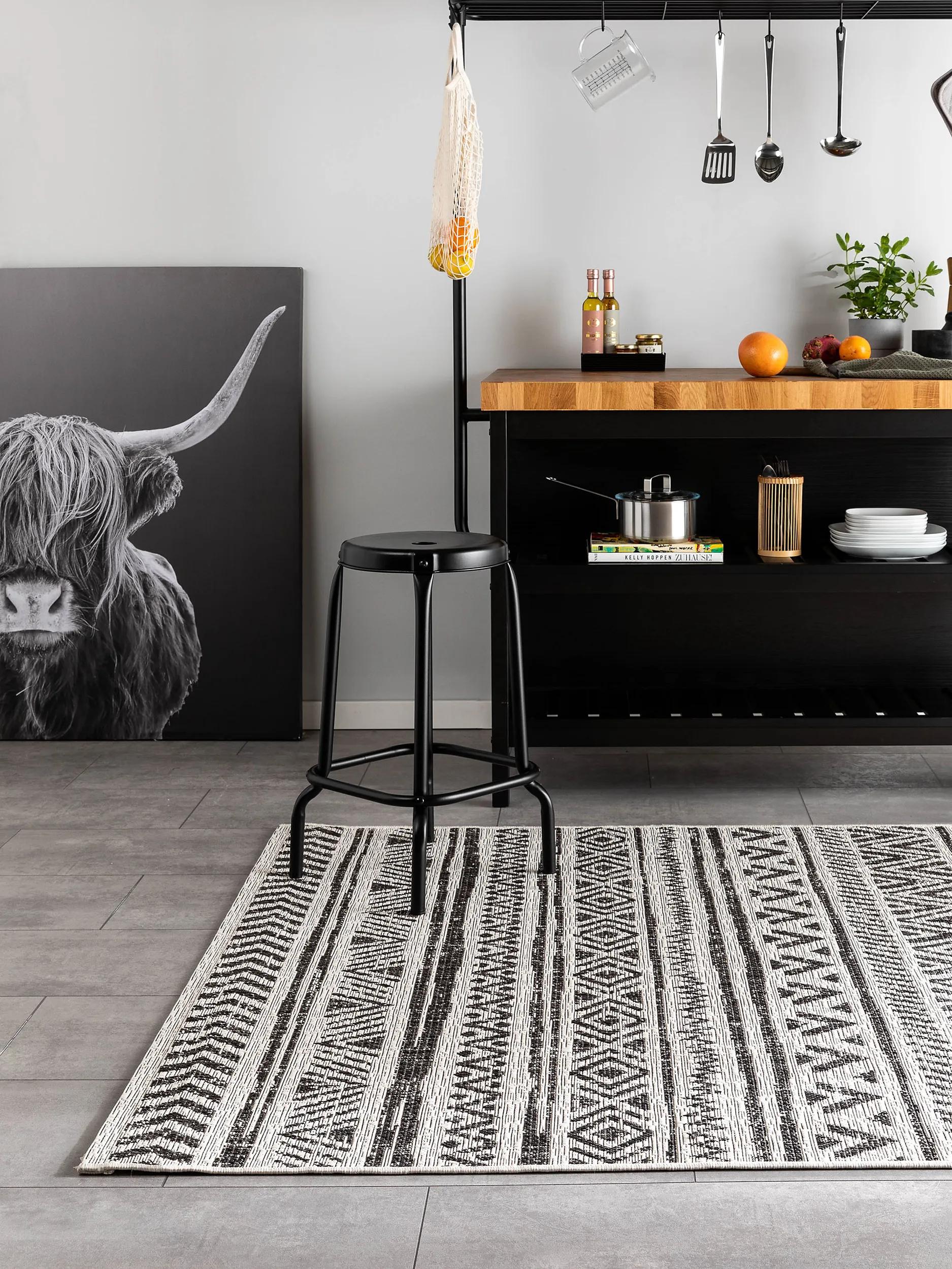 In- & Outdoor Rug Cleo White/Black
