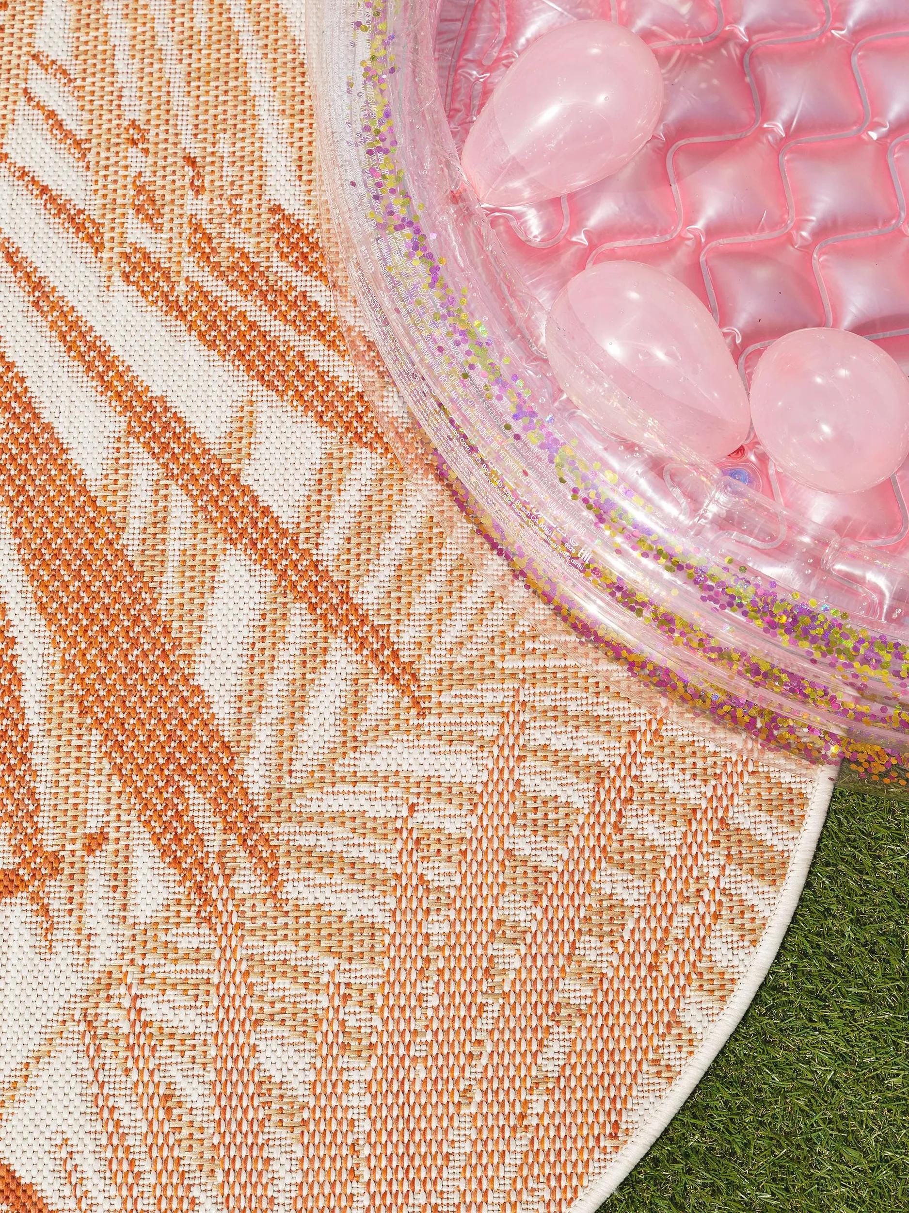 In- & Outdoor Round Rug Cleo Orange