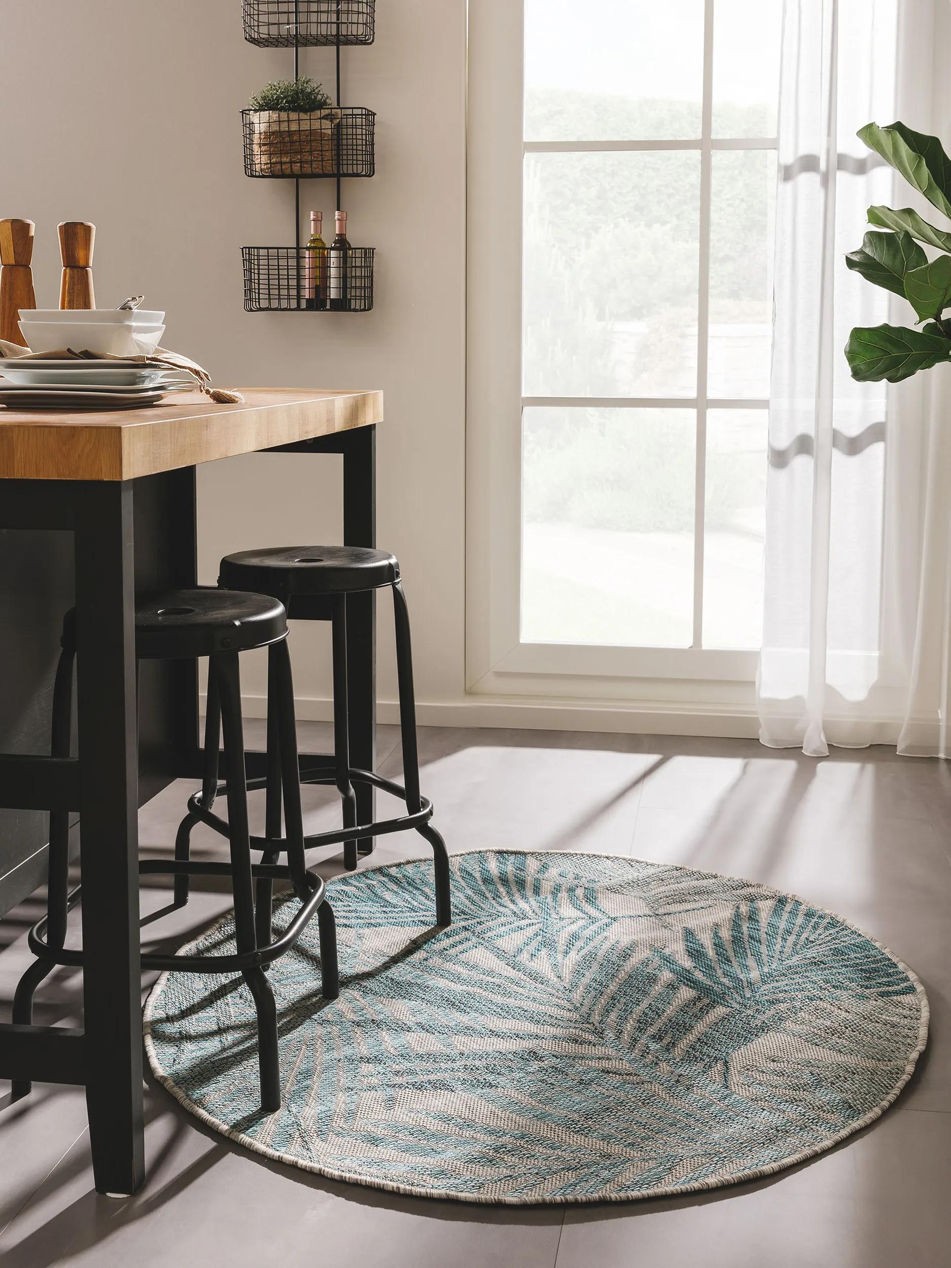 In- & Outdoor Round Rug Cleo Blue
