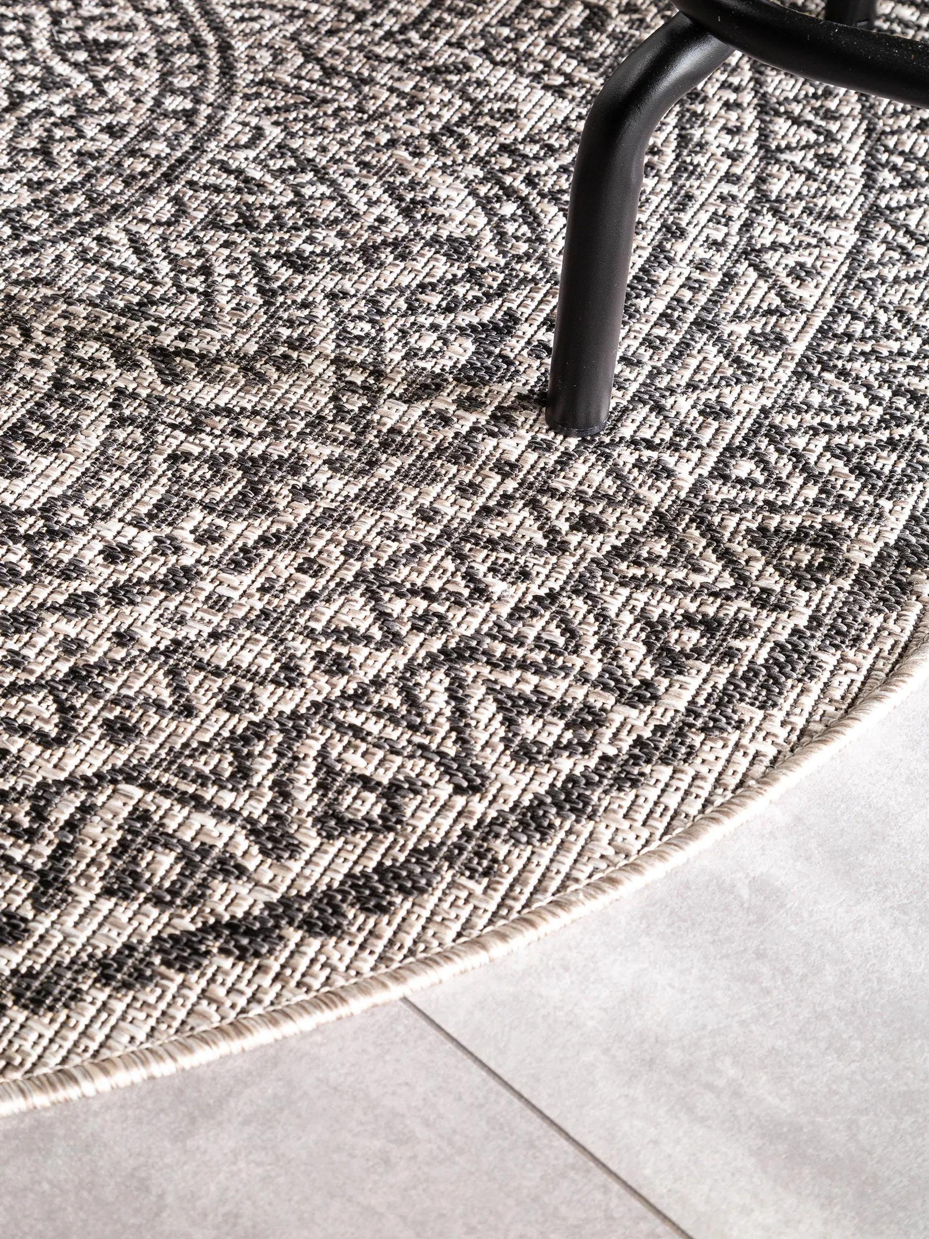 In- & Outdoor Round Rug Cleo Beige/Brown