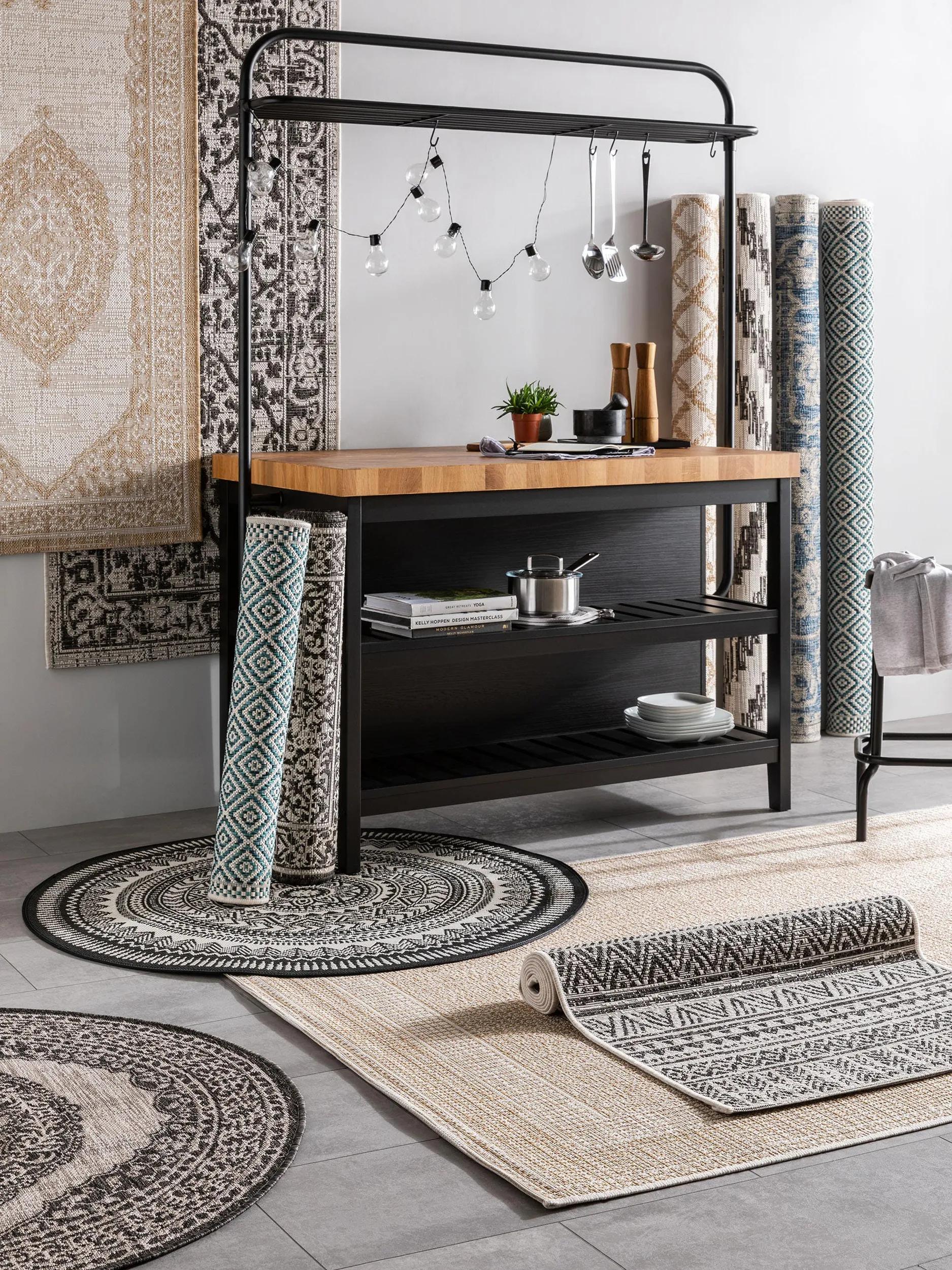 In- & Outdoor Round Rug Cleo Beige/Brown