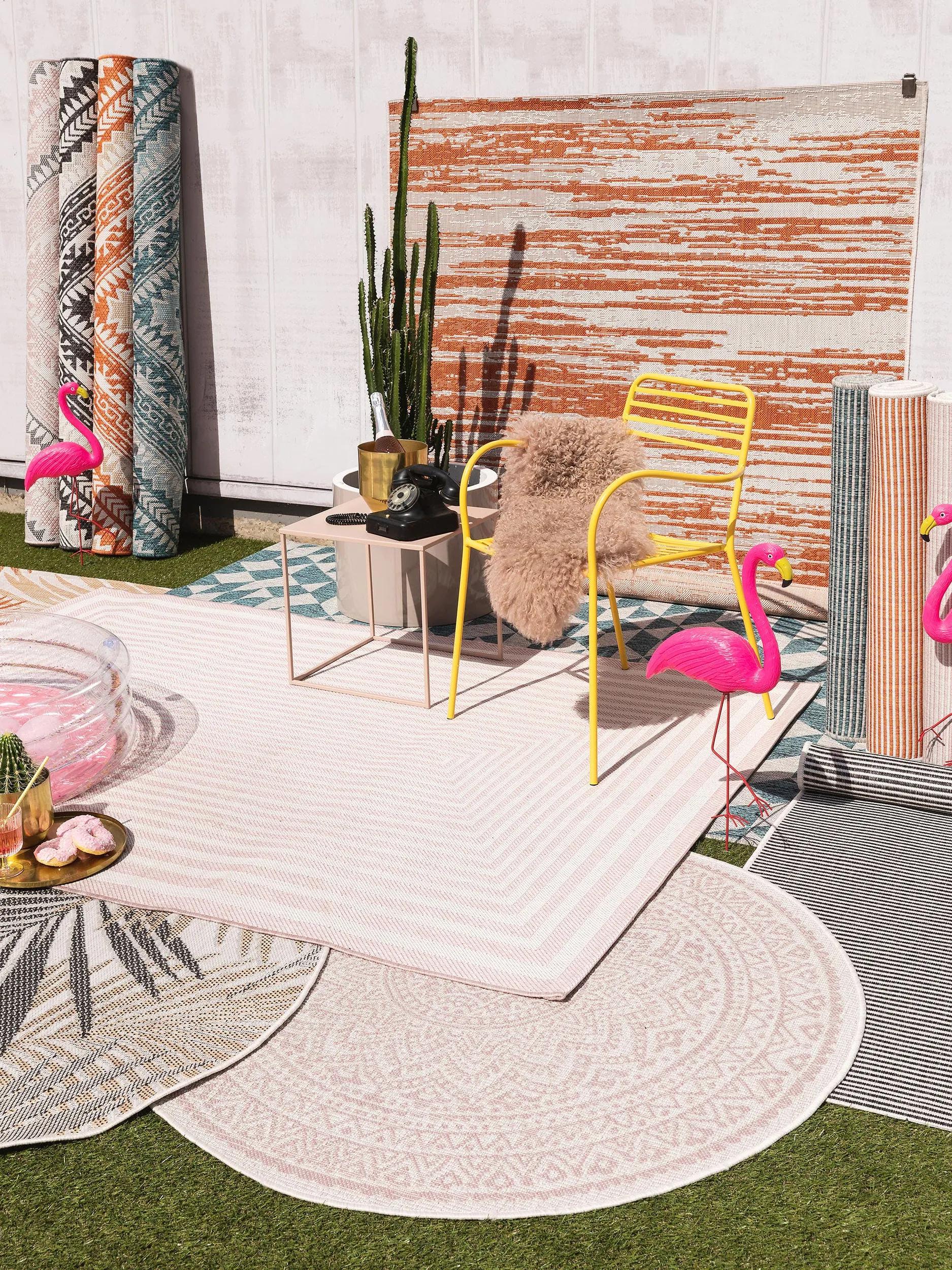 In- & Outdoor Round Rug Cleo Orange