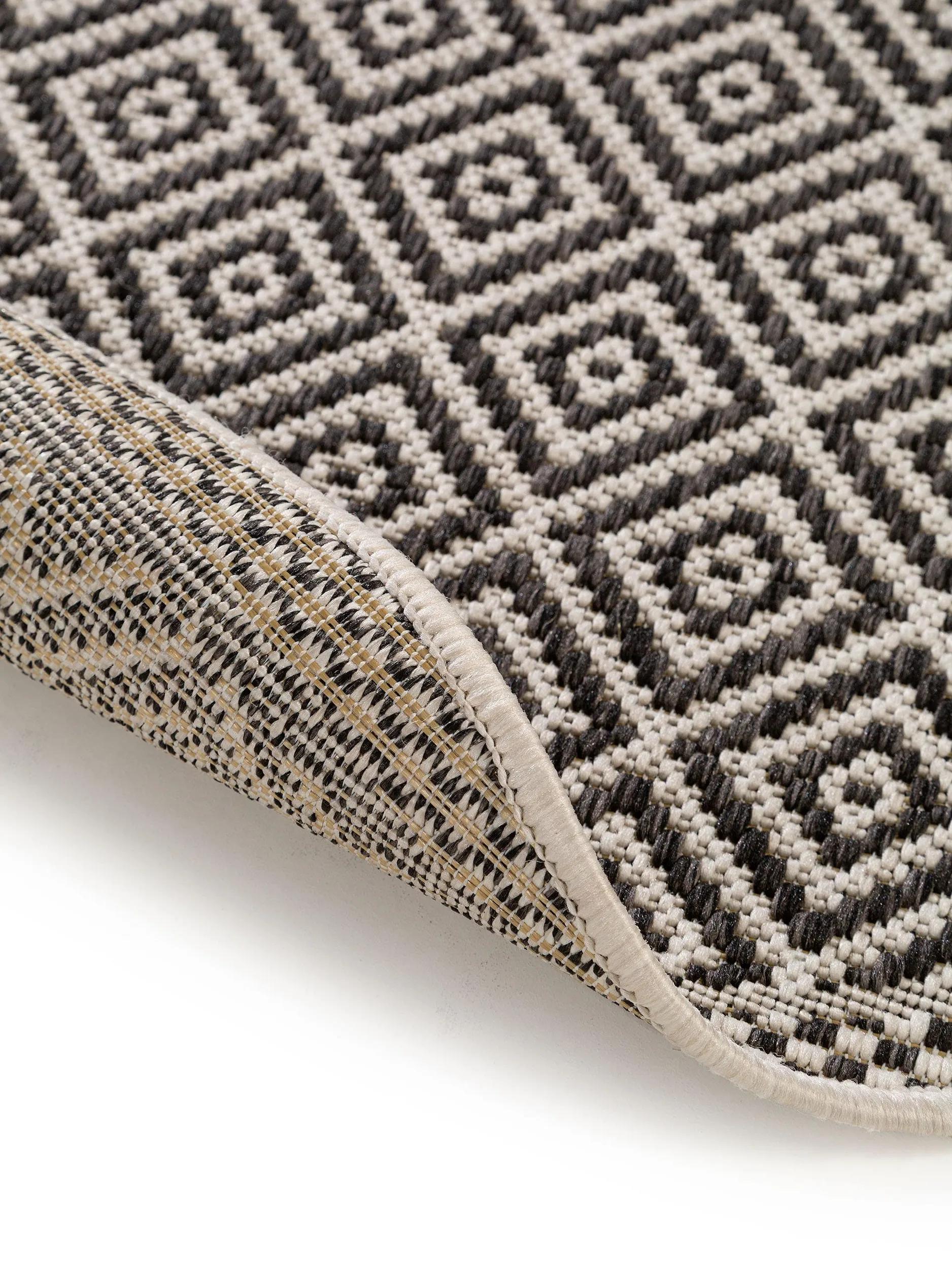 In- & Outdoor Round Rug Cleo White/Black
