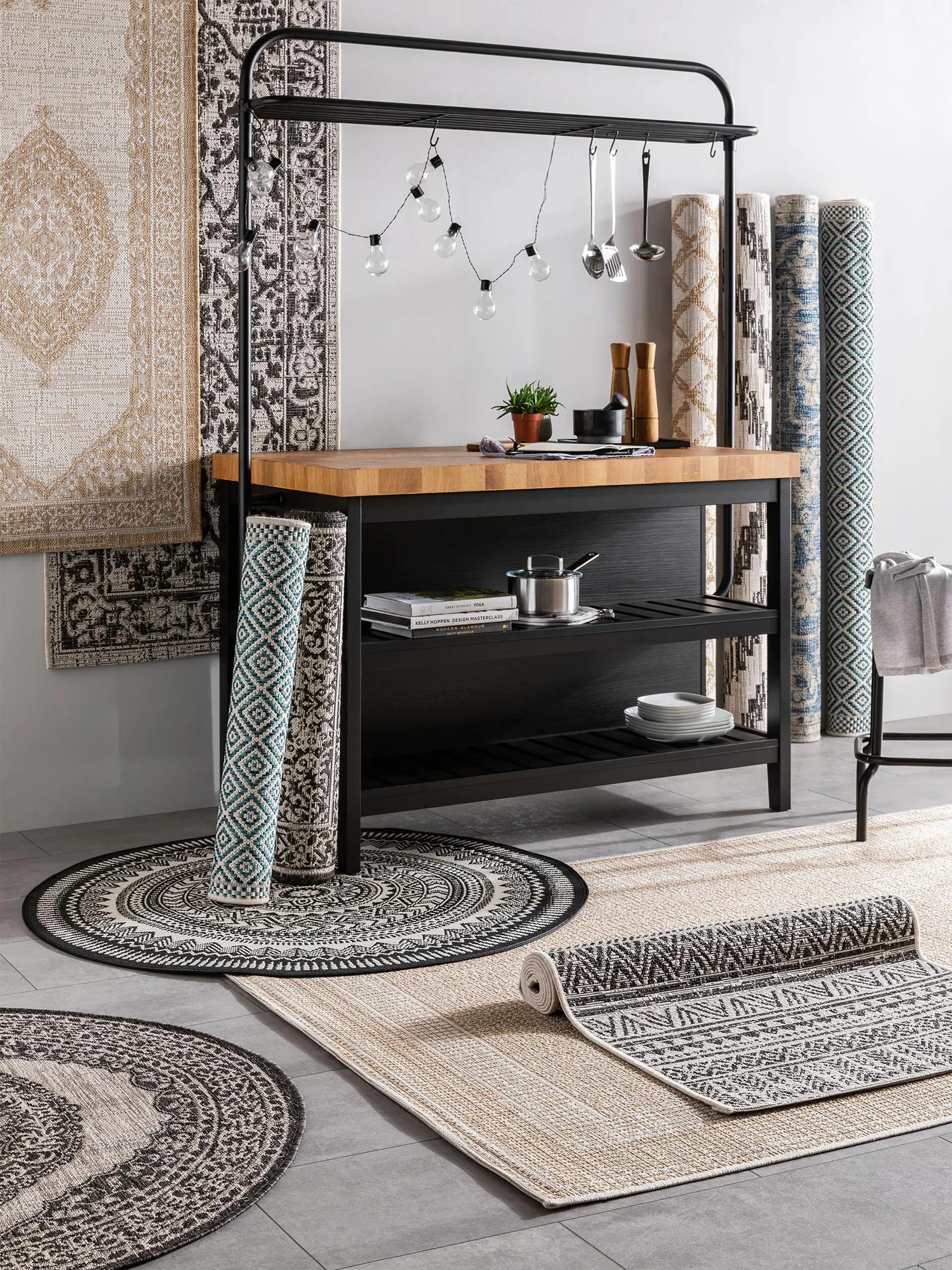 Alfombra de interior y exterior Cleo crema/beige