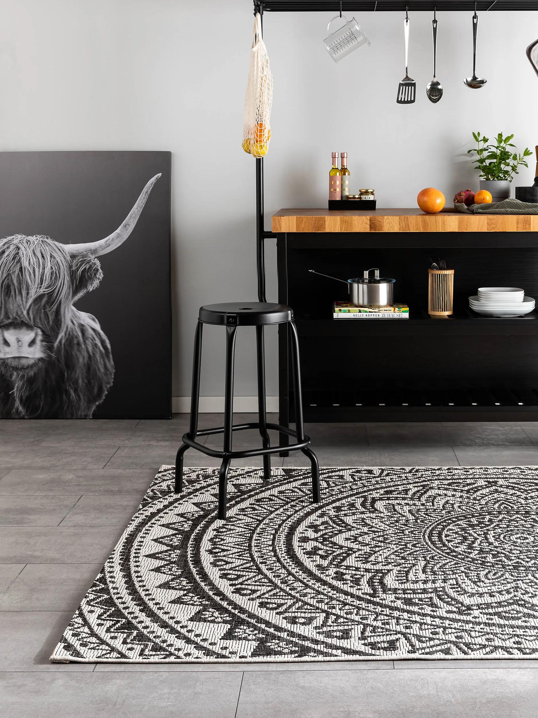 In- & Outdoor Rug Cleo White/Black