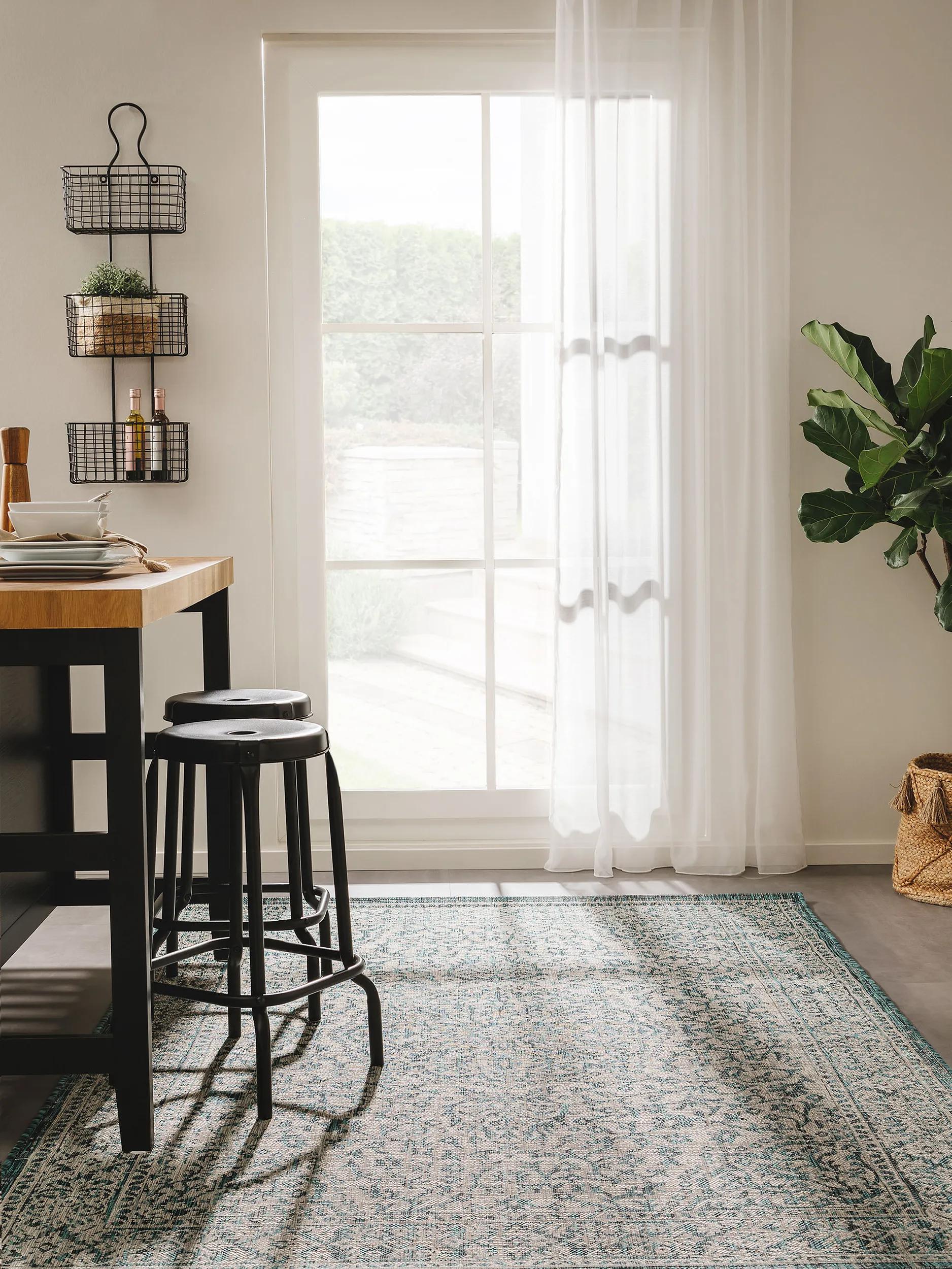 Alfombra de interior y exterior Cleo azul