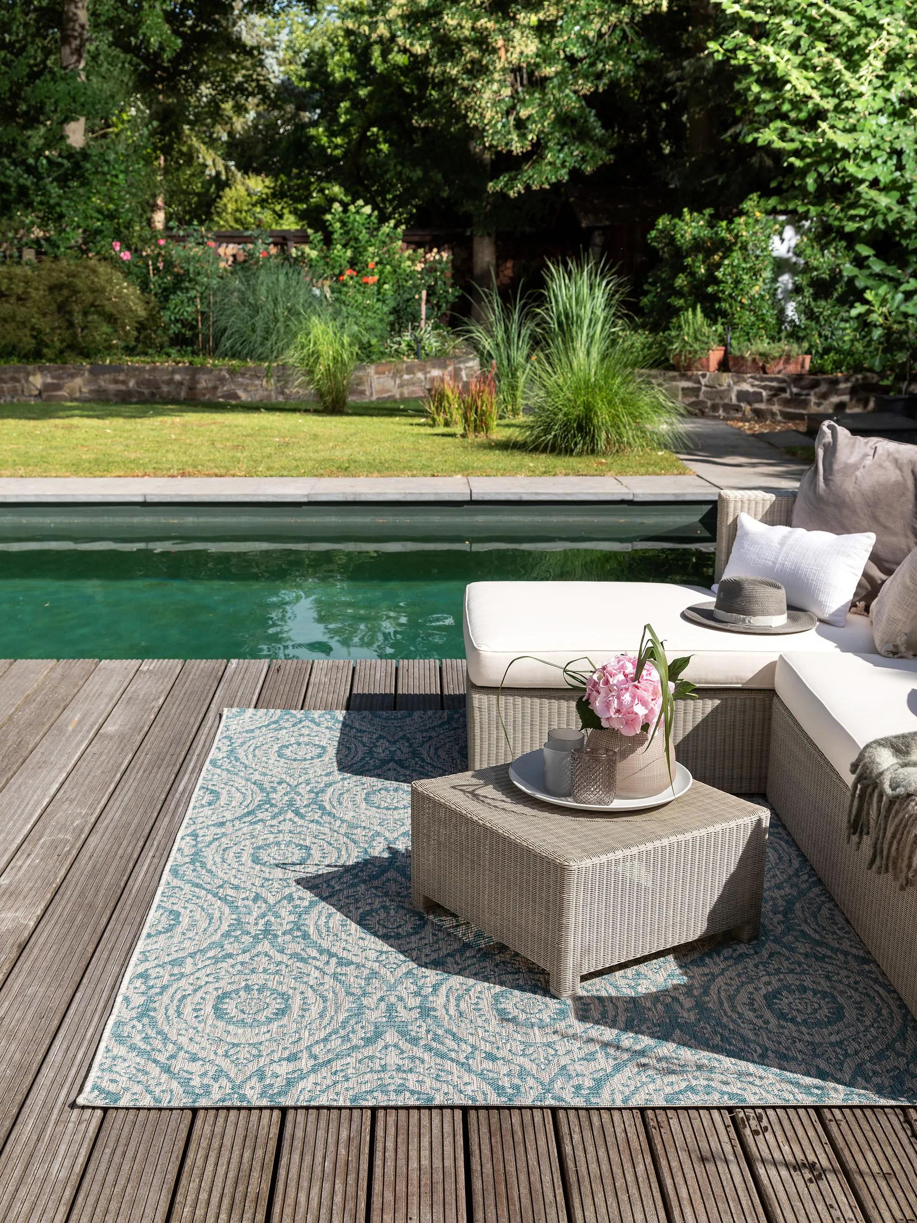 In- & Outdoor Rug Cleo Beige/Turquoise