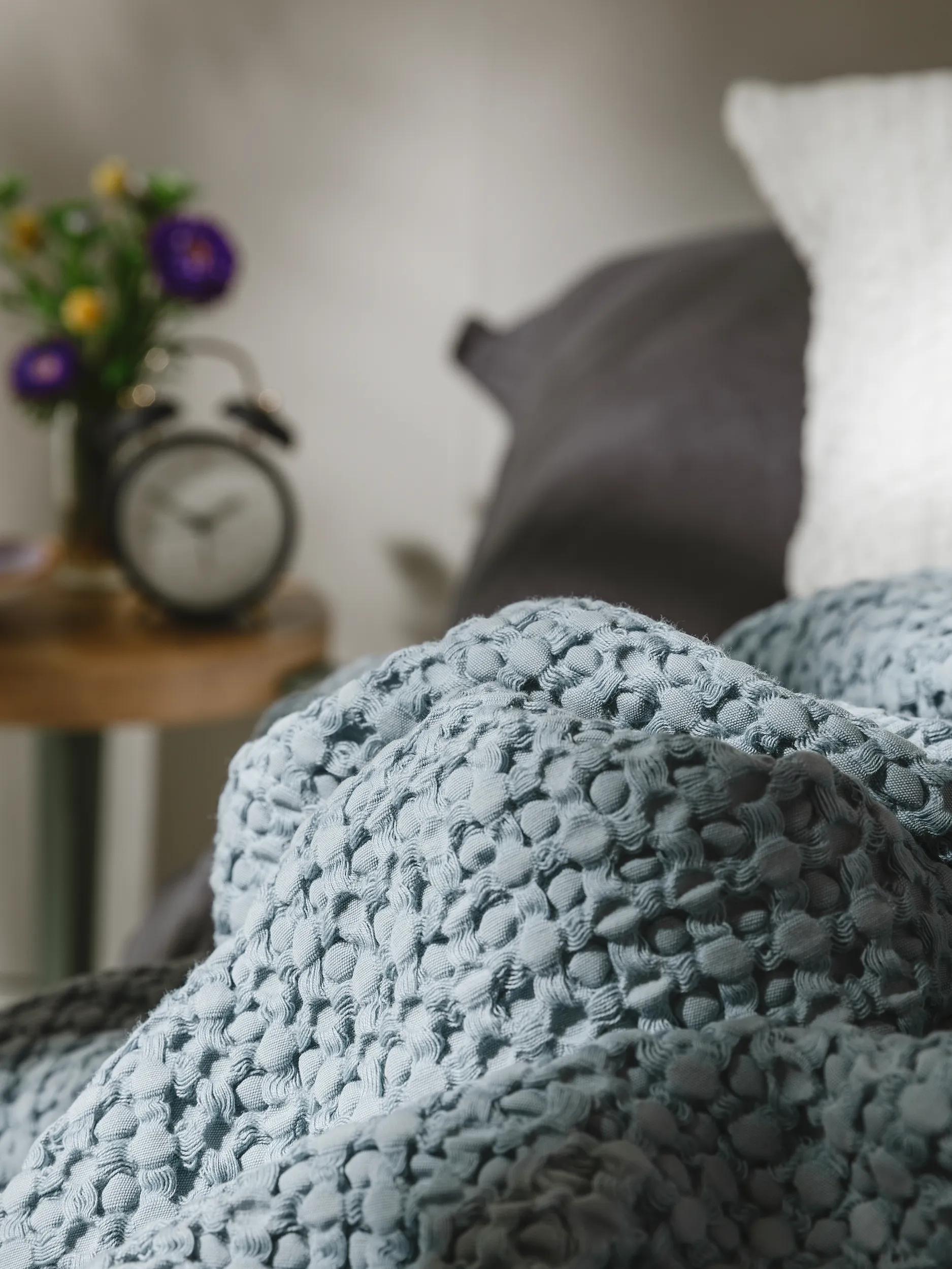 Cotton blanket Cloe Blue/Grey