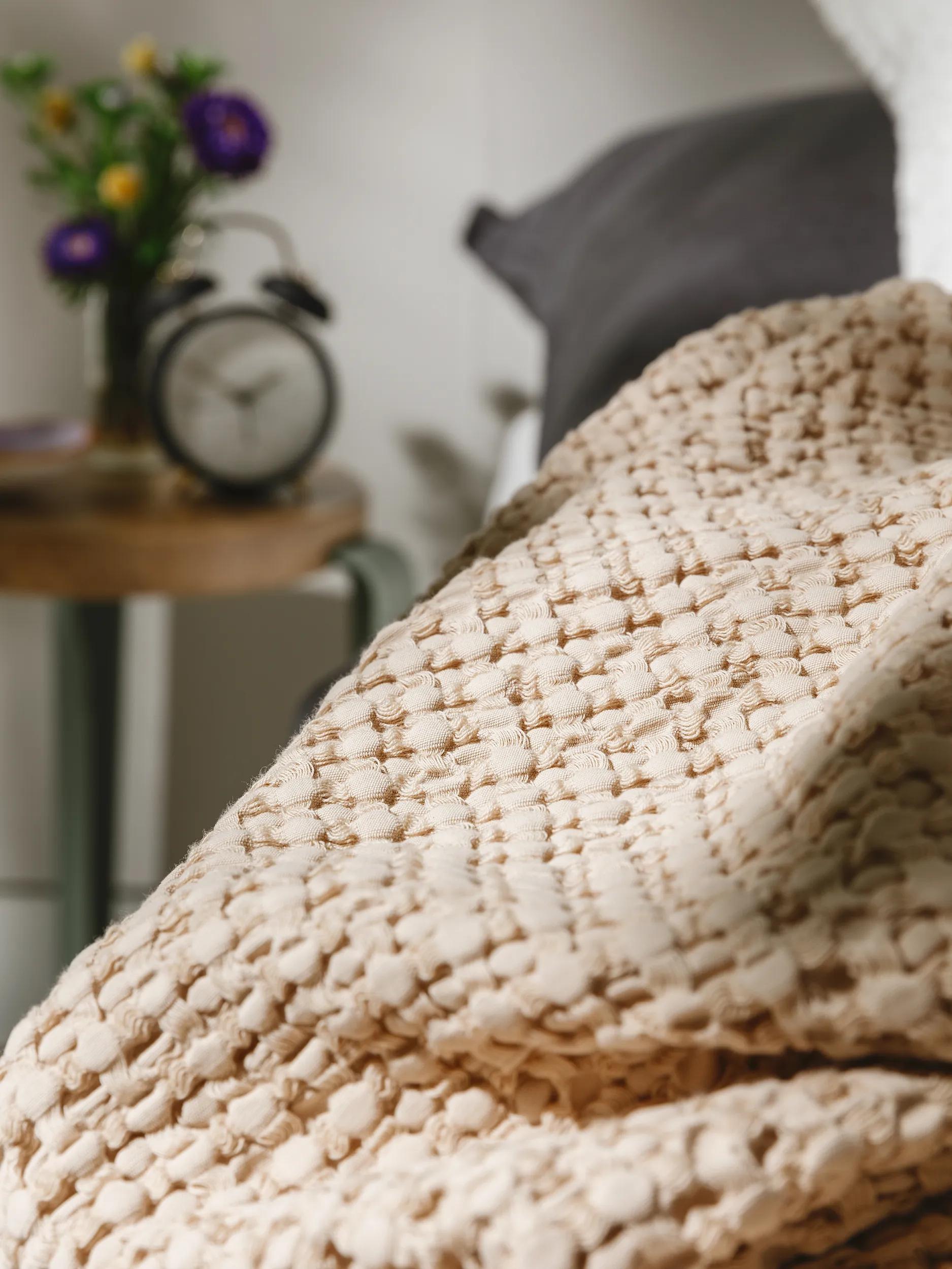 Couverture en coton Cloe beige